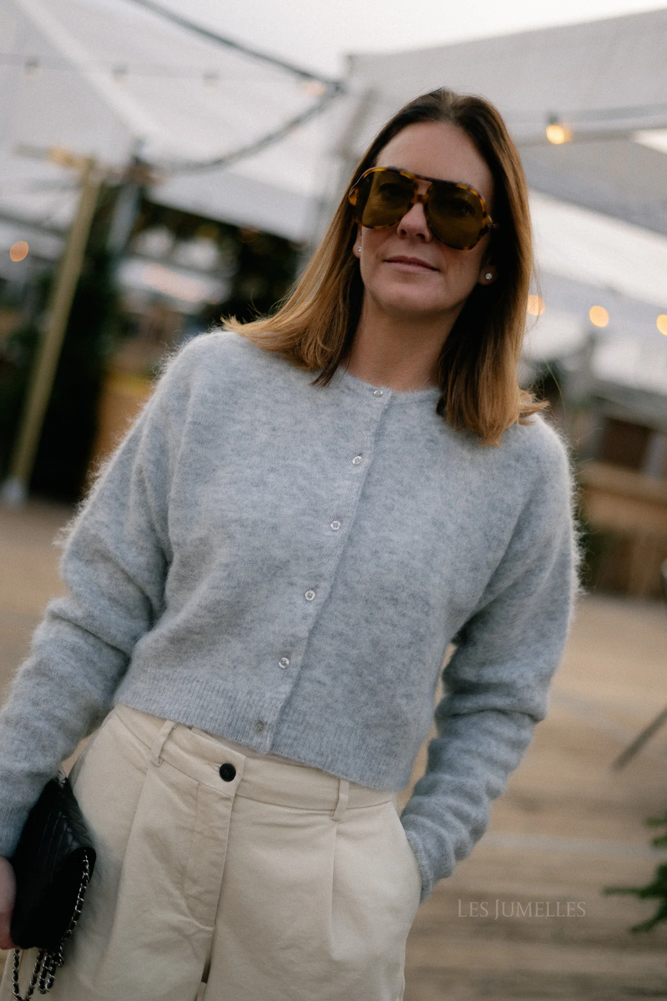 GZDebbie cardigan light grey melange