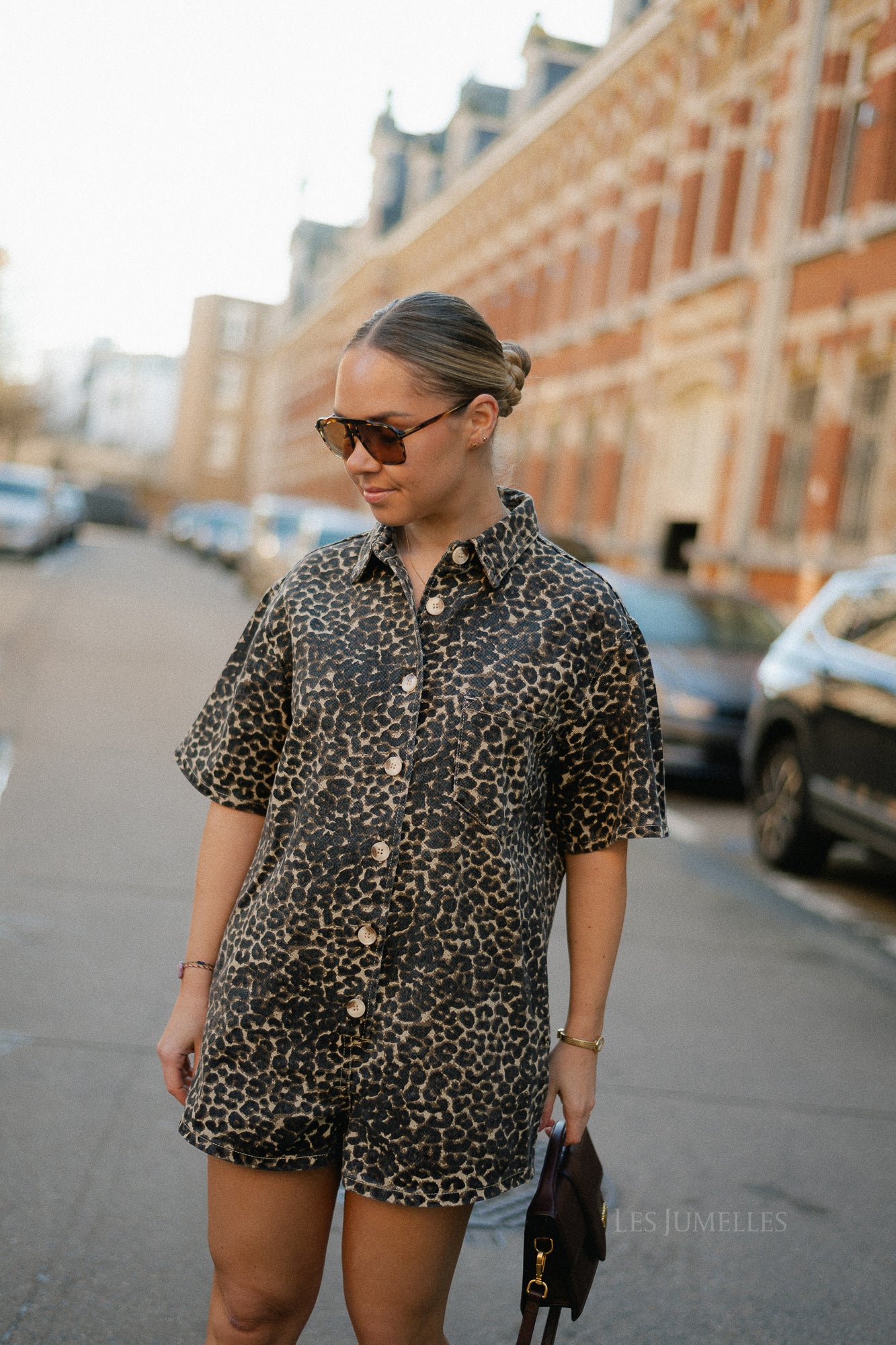 Indy leopard print denim playsuit - Image 7