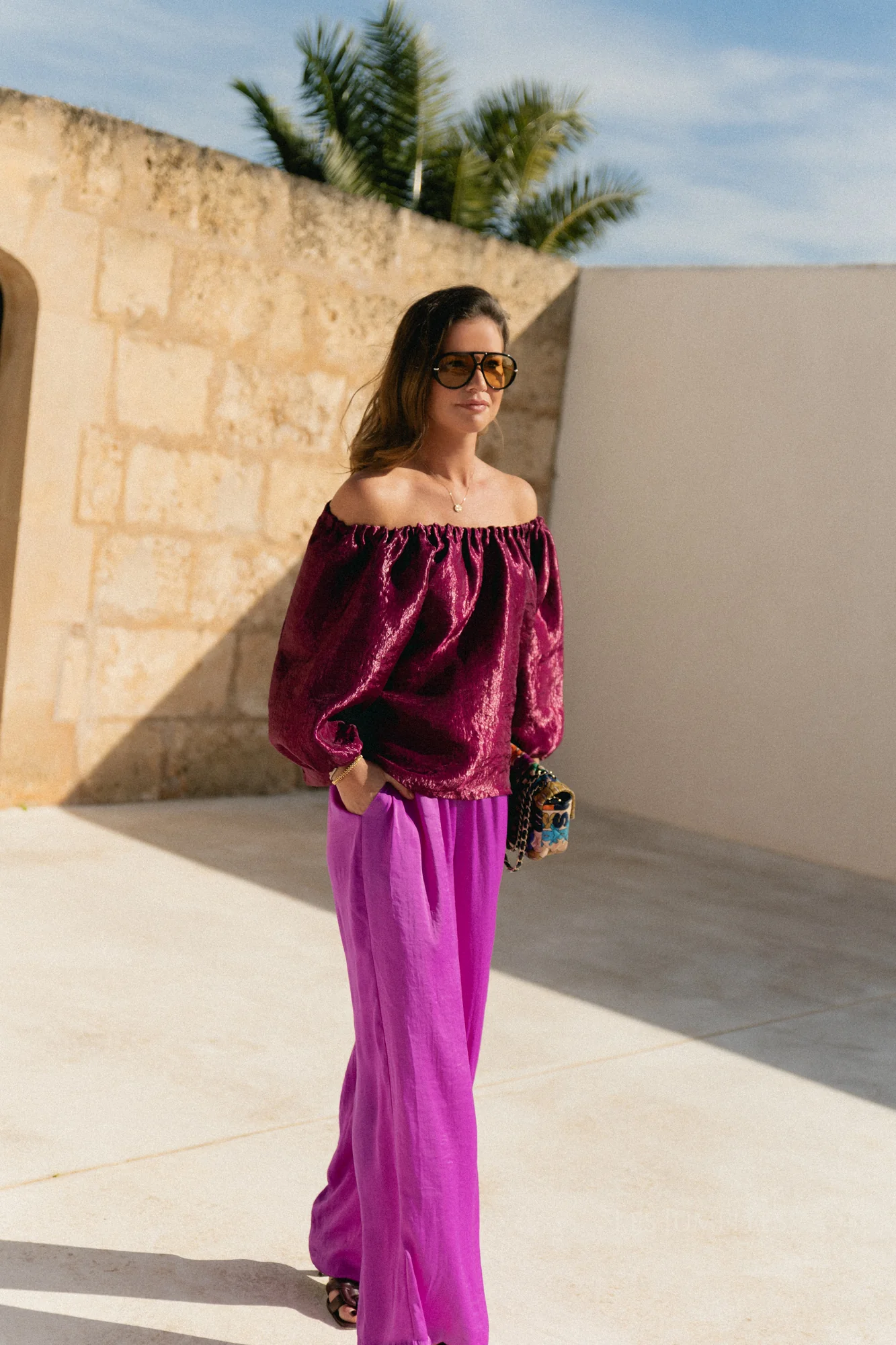Jamie taffeta blouse aubergine - Image 5