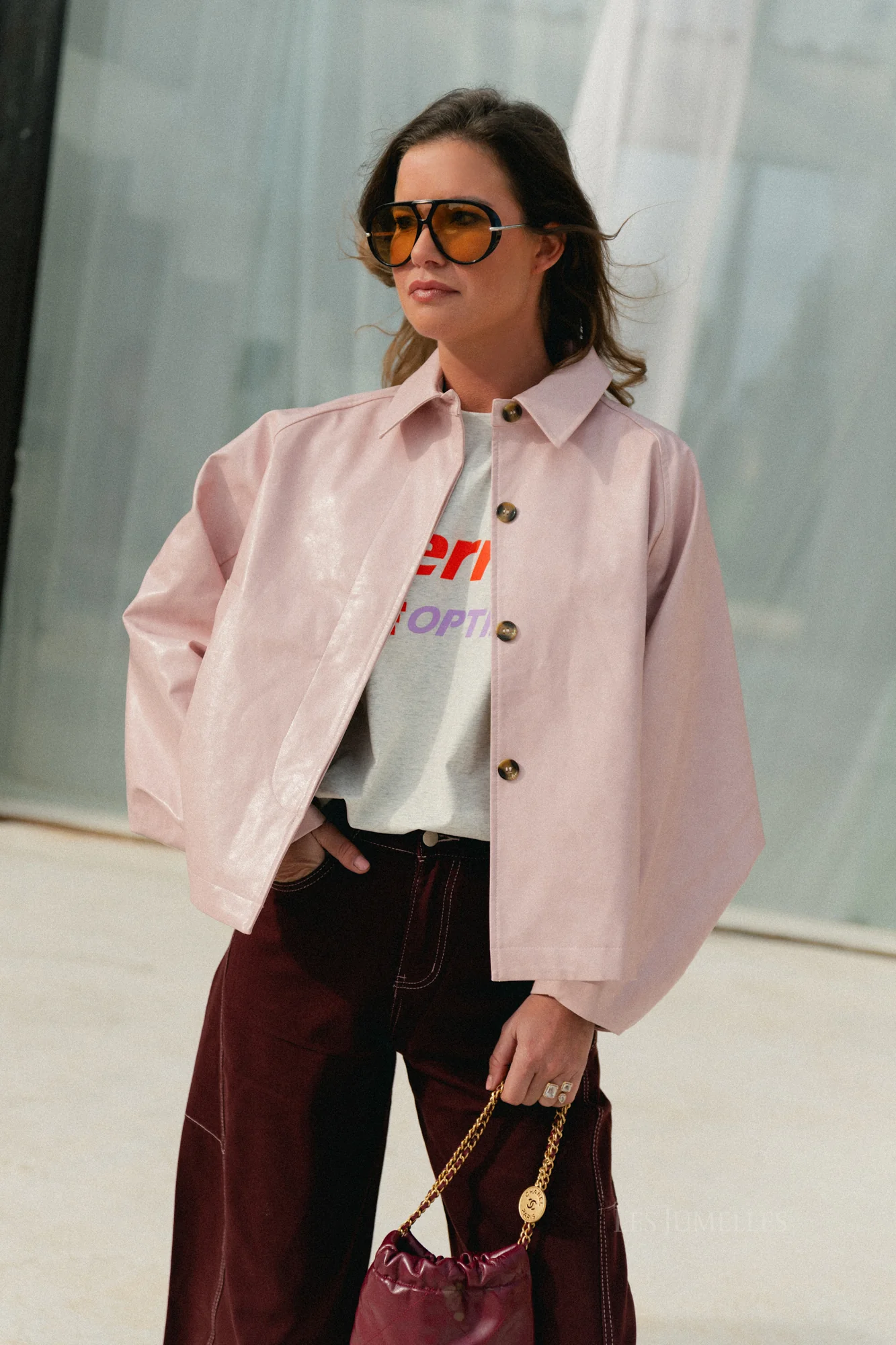 Jodie PU jacket old rose - Image 5
