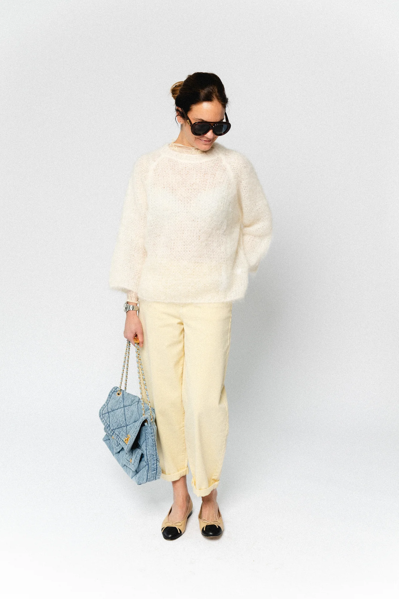 Joely mohair knitted jumper ecru - Image 2