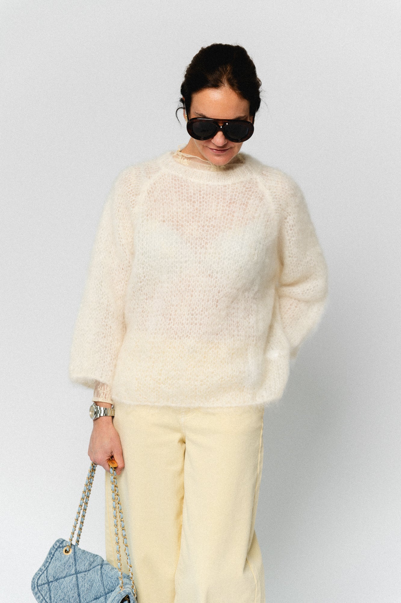 Joely mohair knitted jumper ecru - Image 6