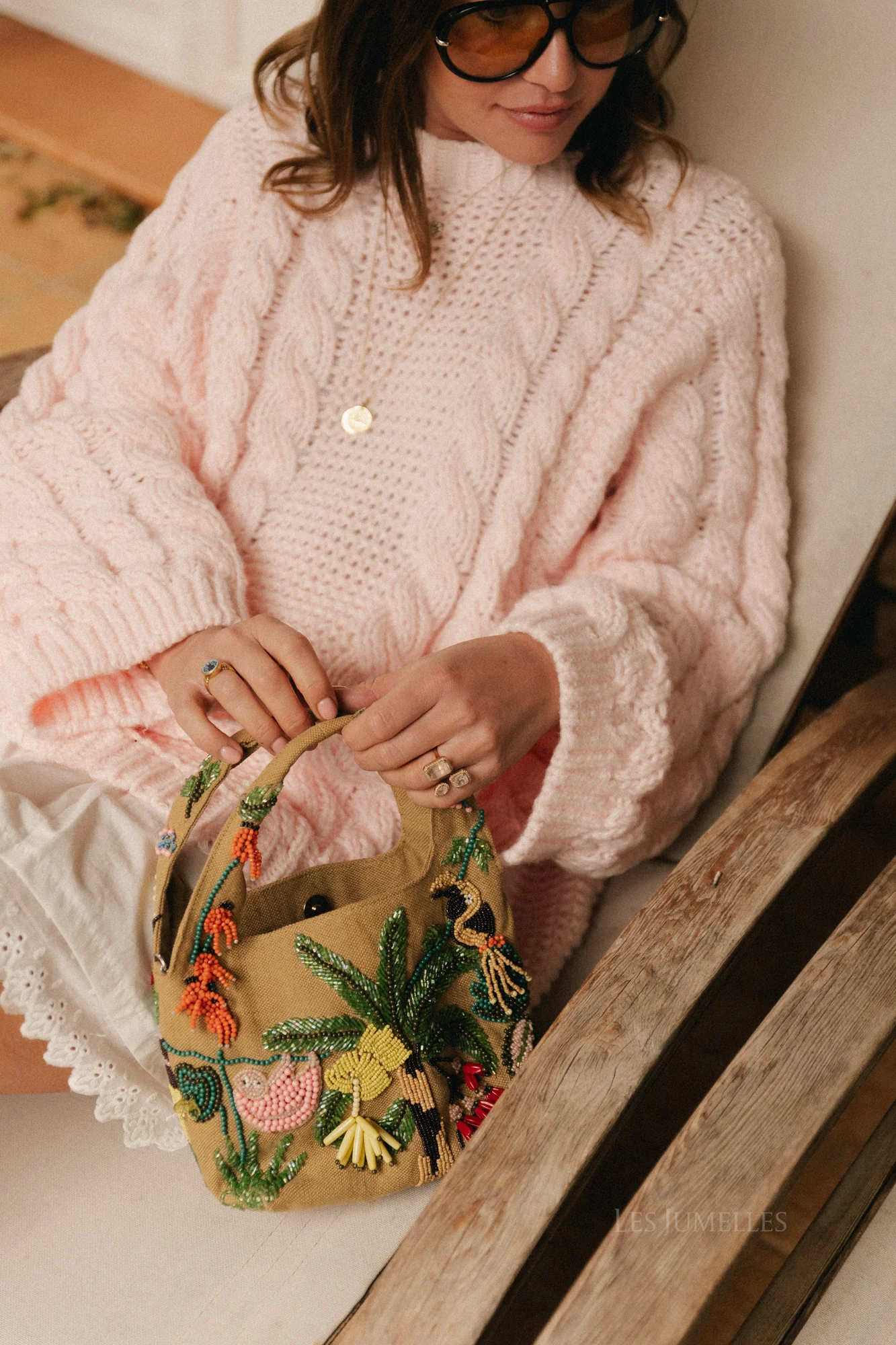 Josephine cable knit pullover pastel pink - Image 2