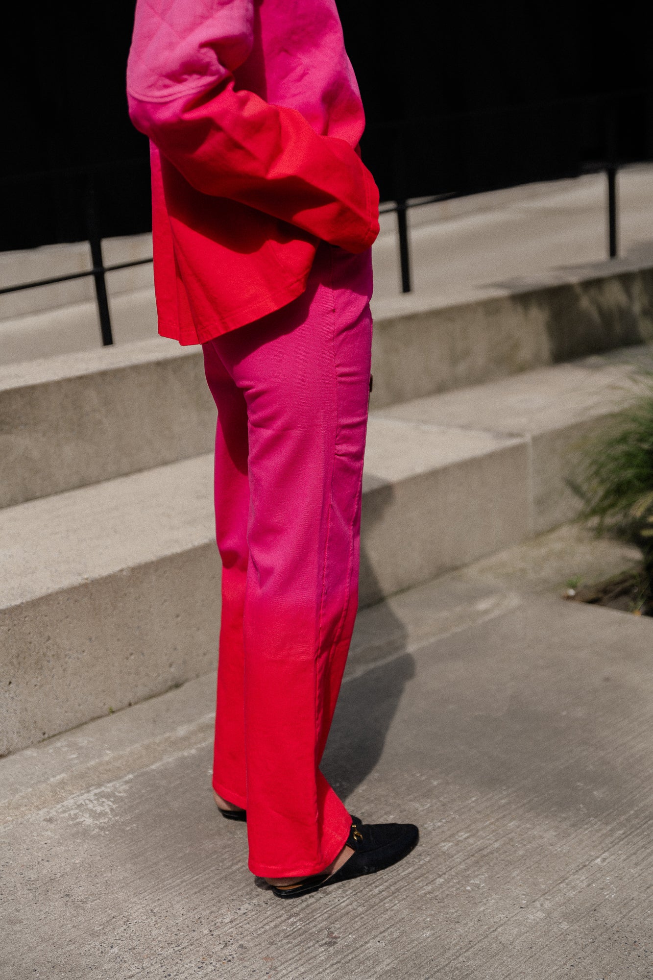 Kate tie-dye wide pants pink/red - Image 5