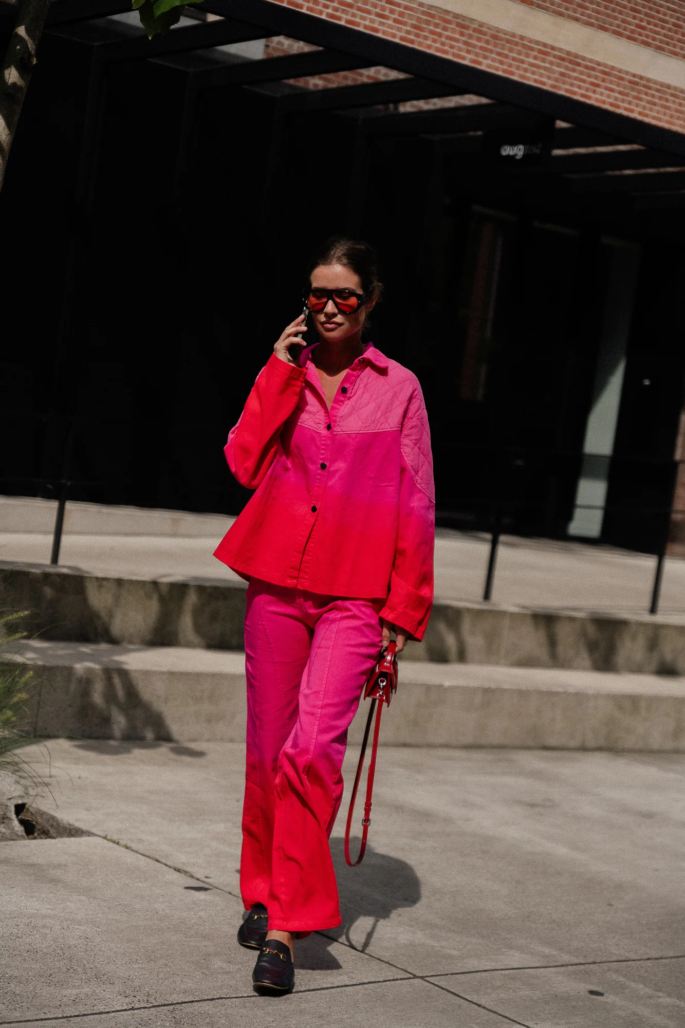 Kate tie-dye wide pants pink/red - Image 6