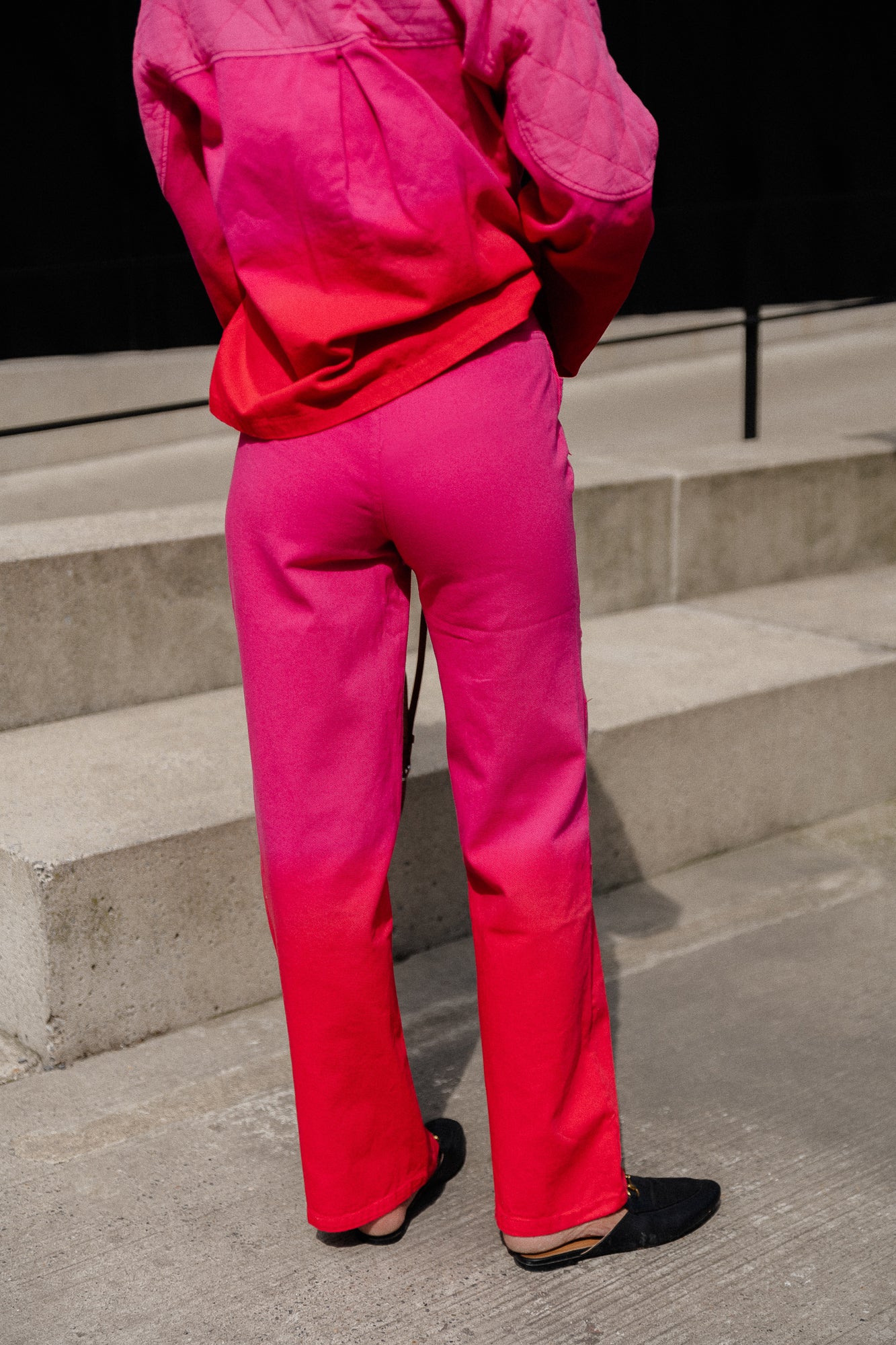 Kate tie-dye wide pants pink/red - Image 7