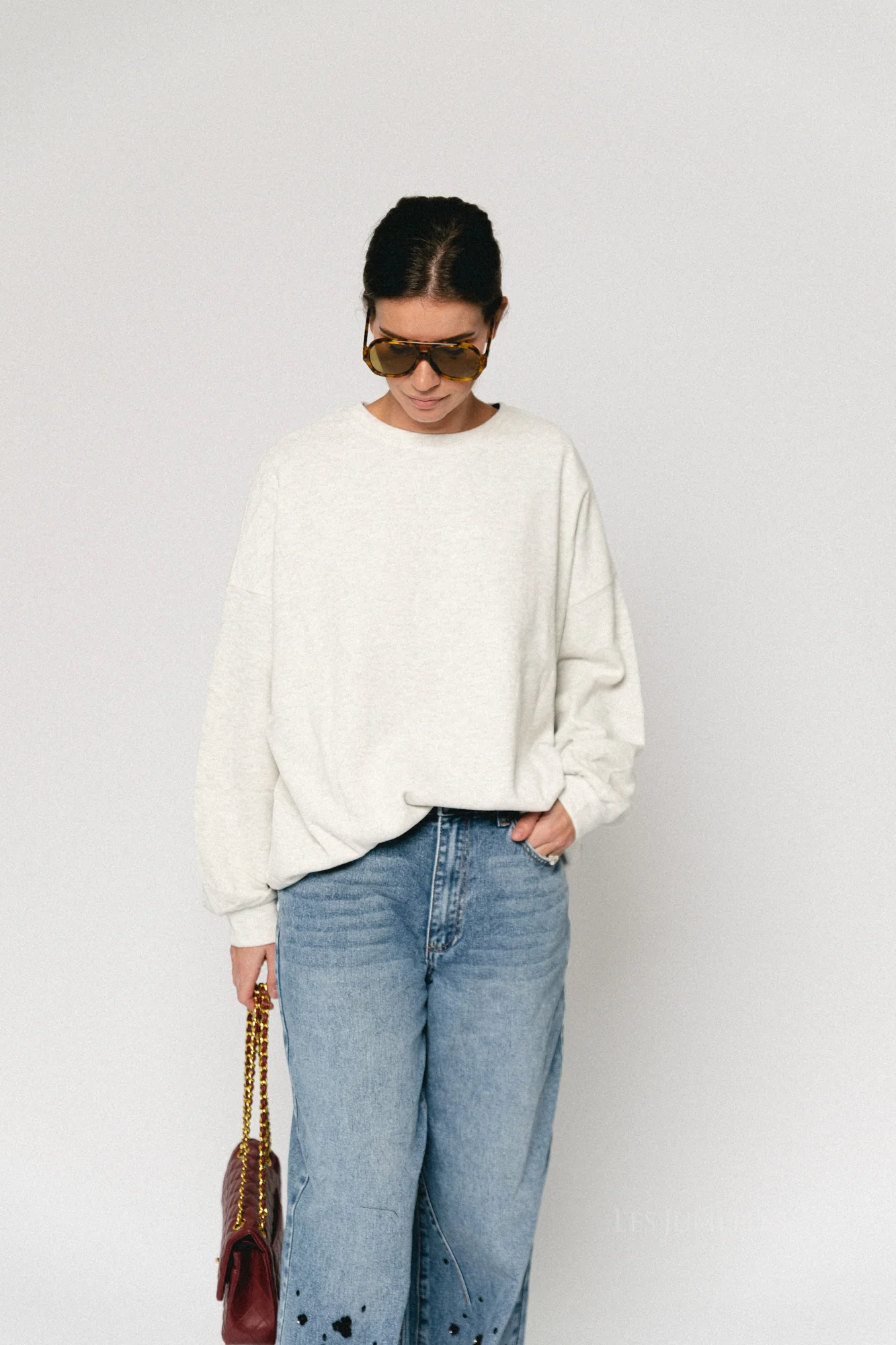 Leanne sweater light grey melange - Image 3