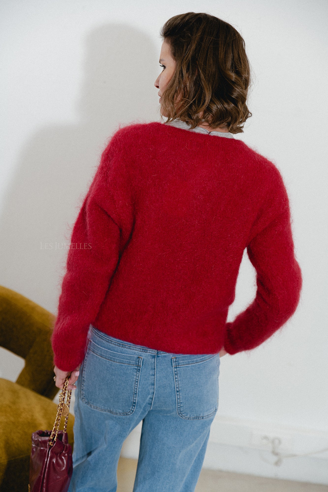 Leonore cardigan cherry red - Image 4