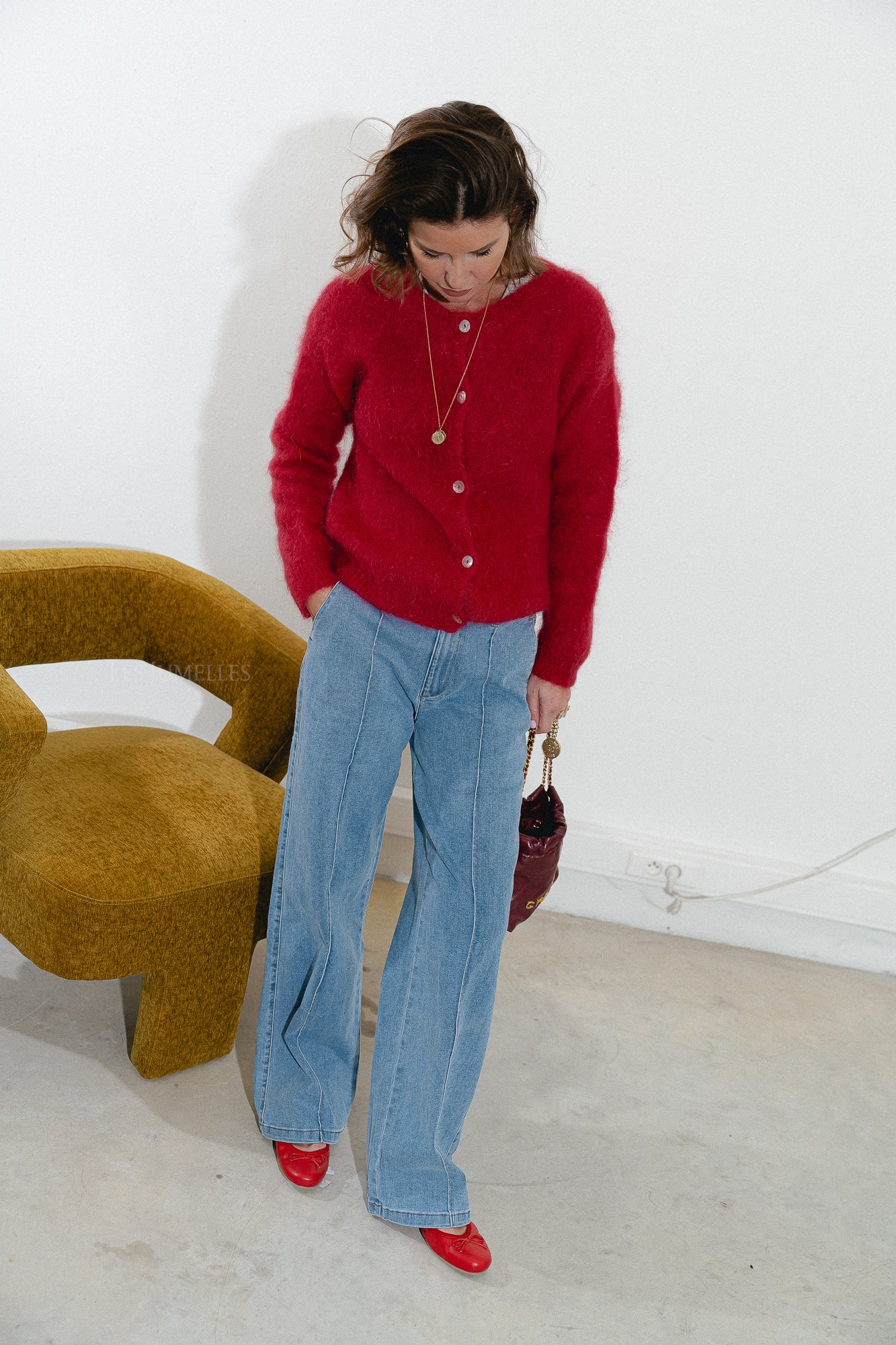 Leonore cardigan cherry red - Image 5