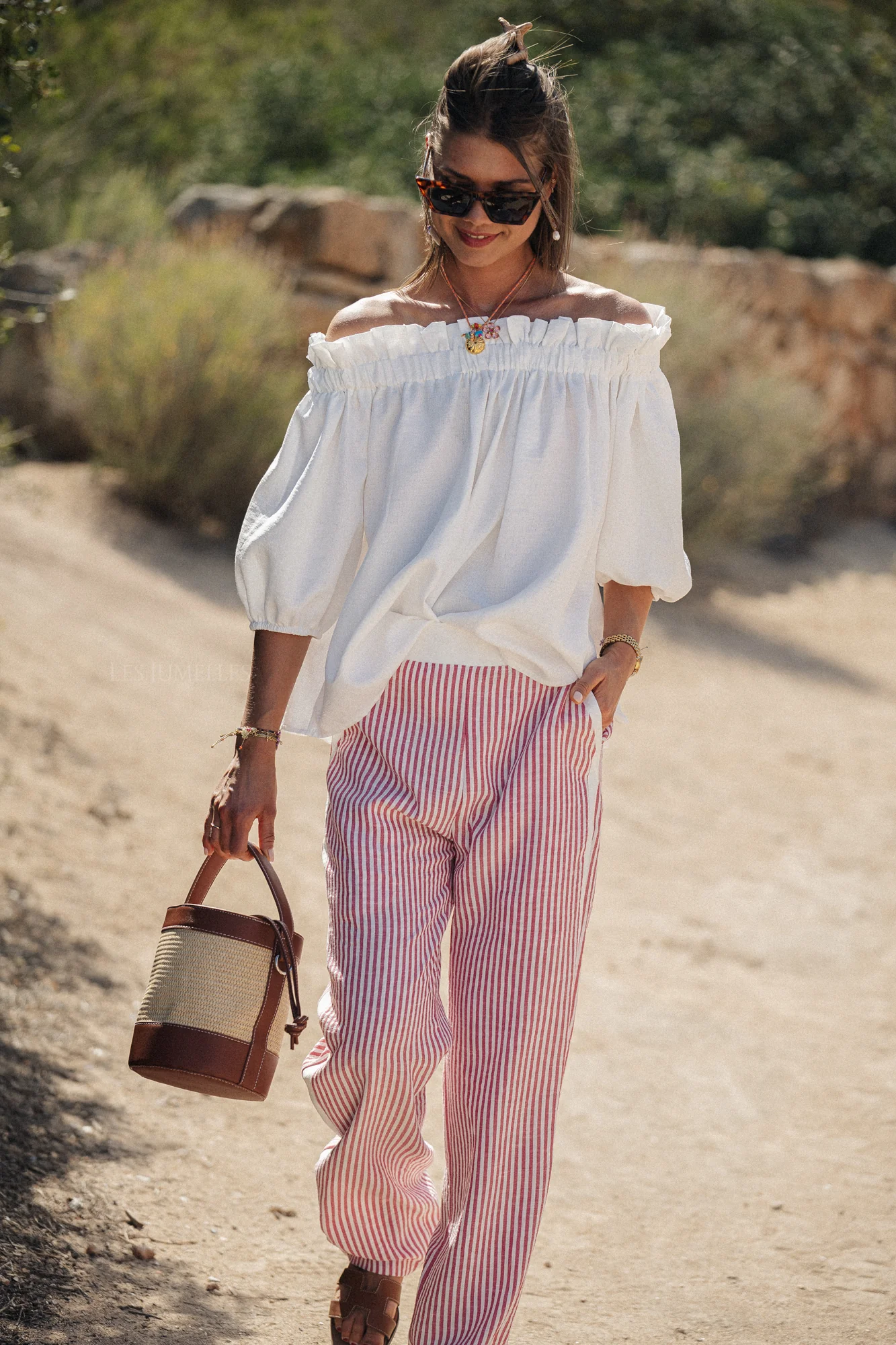 Lila striped pants red/offwhite - Image 8