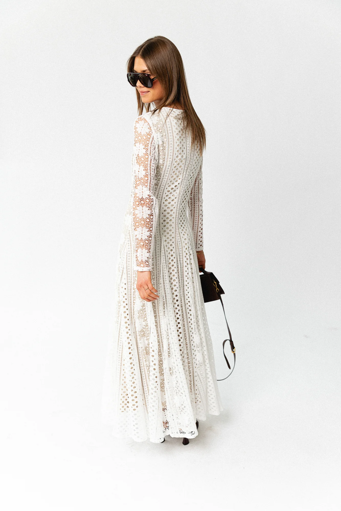 Lina floral lace maxi dress ivory - Image 7