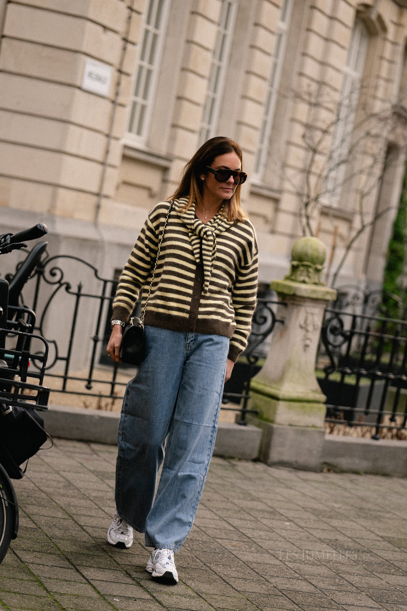 Louise striped cardigan hot chocolate/pastel yellow - Image 7