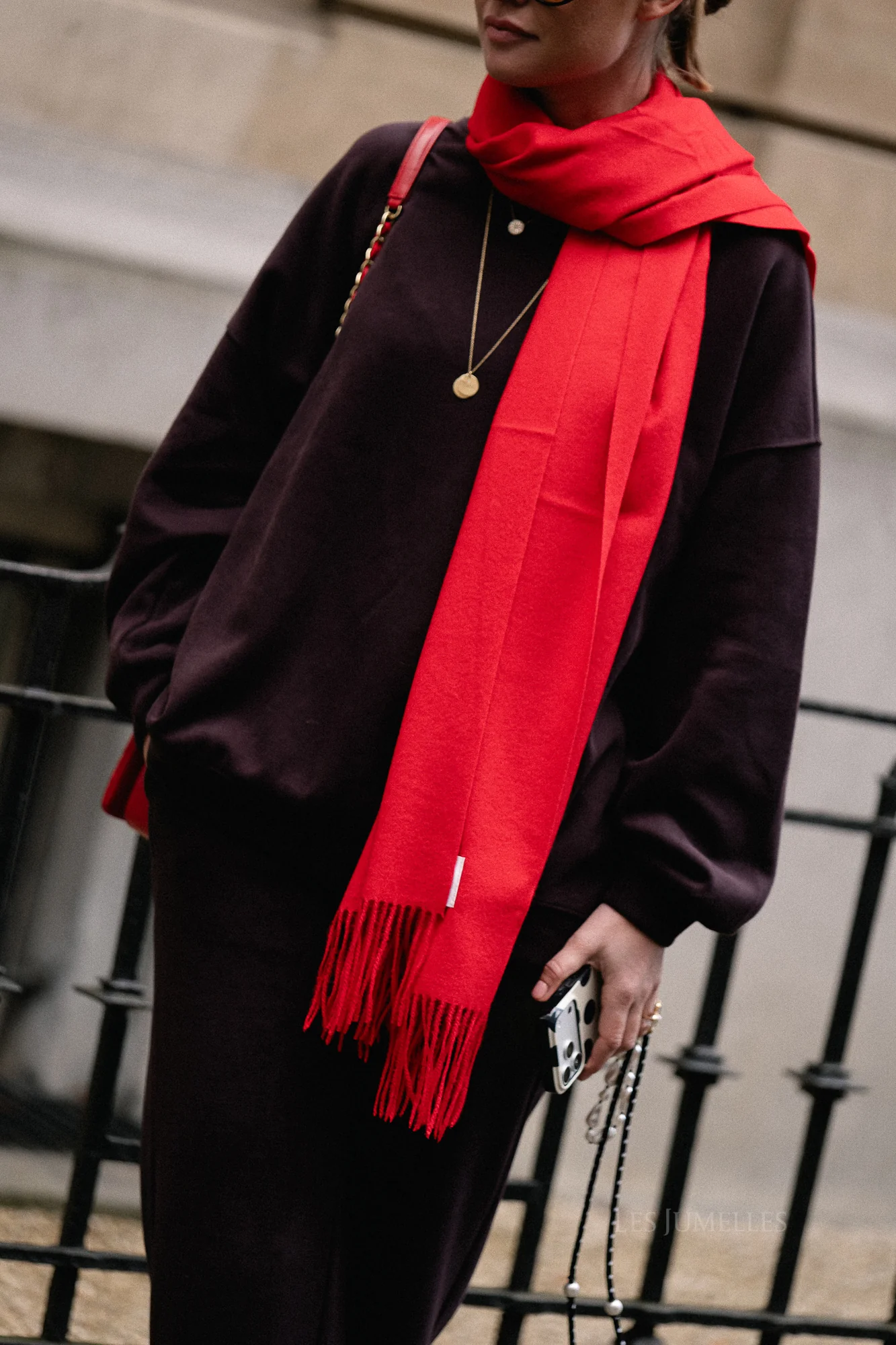 Louna cashmere blend scarf red - Image 4
