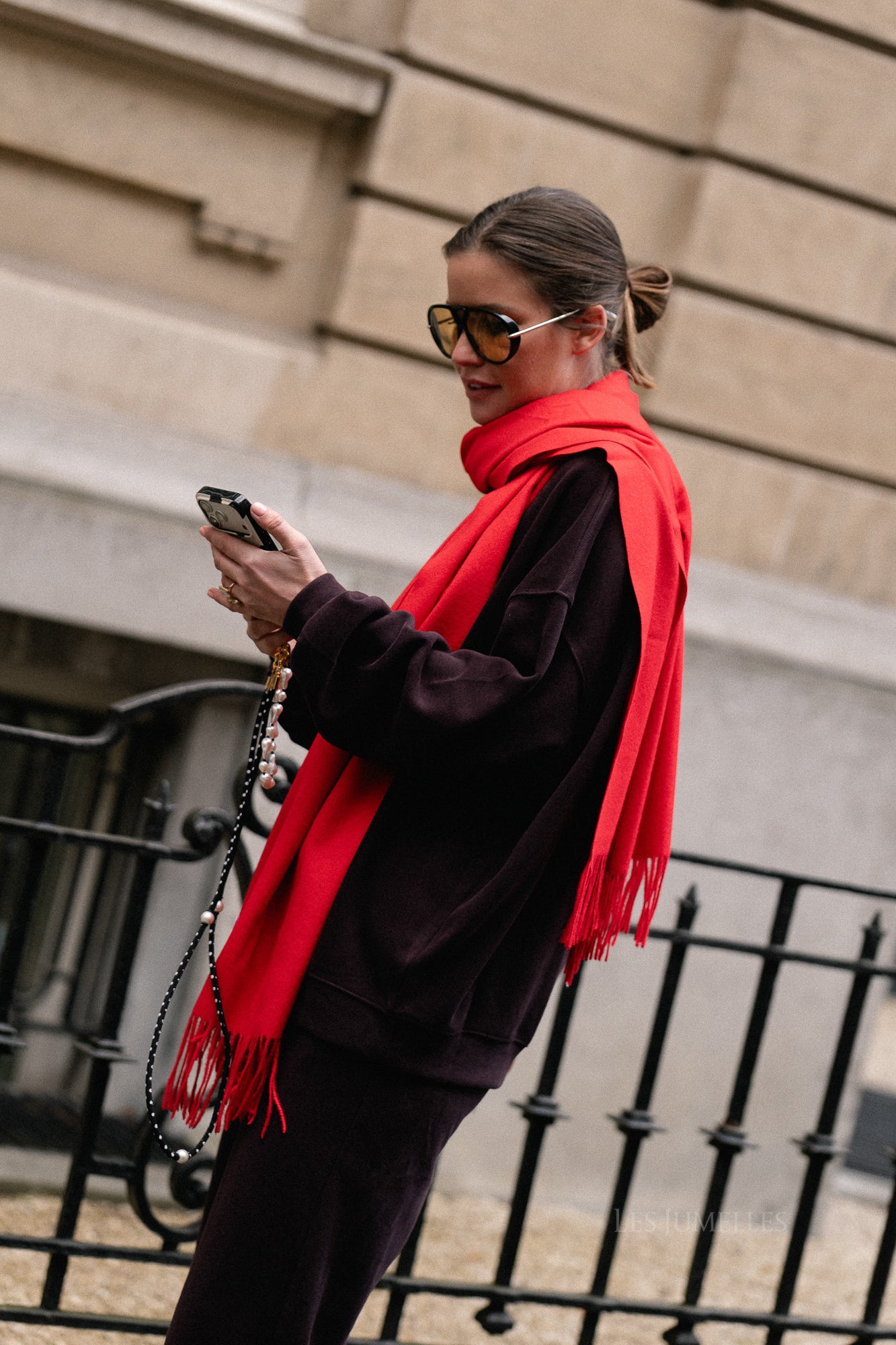 Louna cashmere blend scarf red - Image 5
