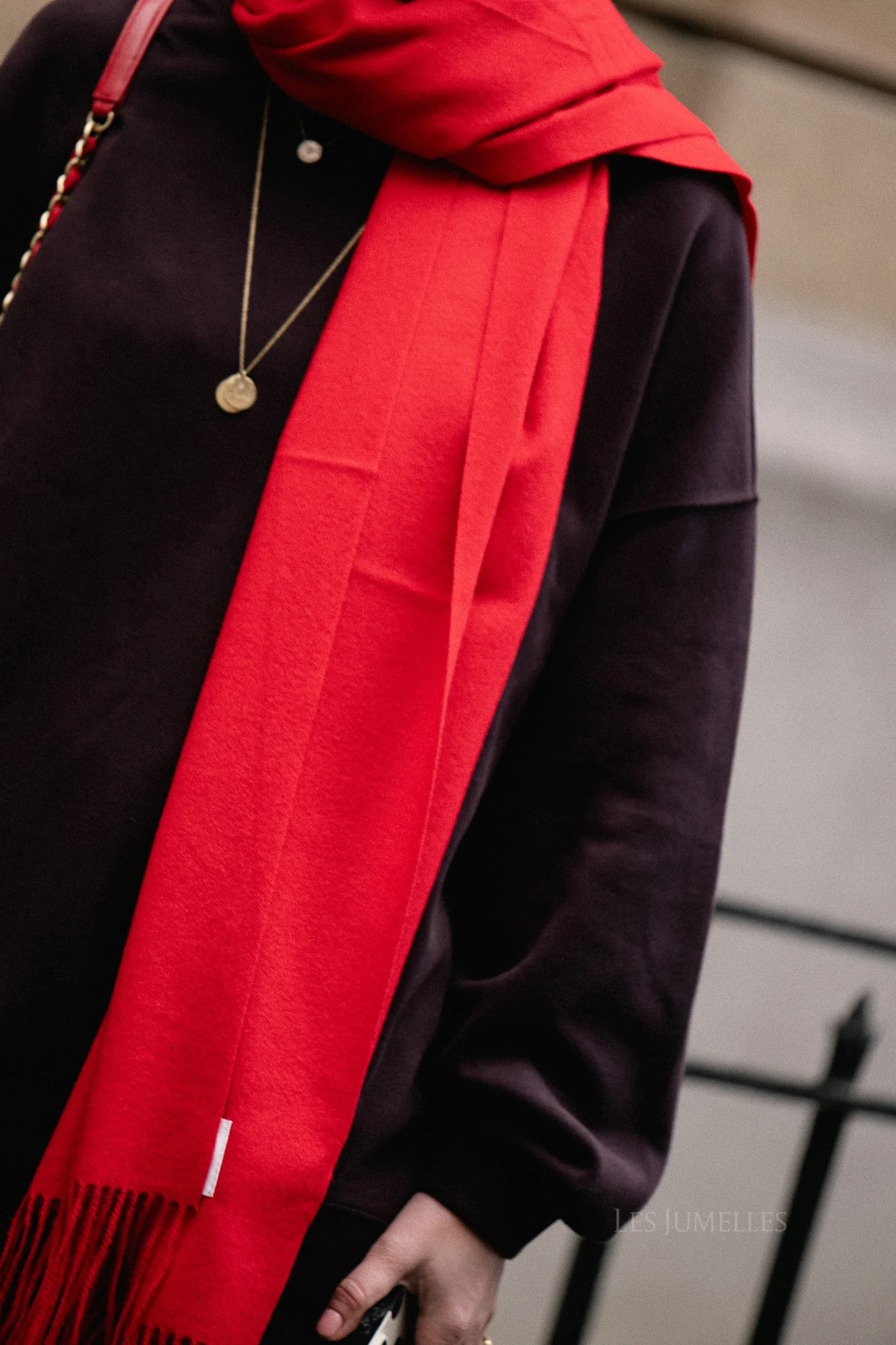 Louna cashmere blend scarf red - Image 6