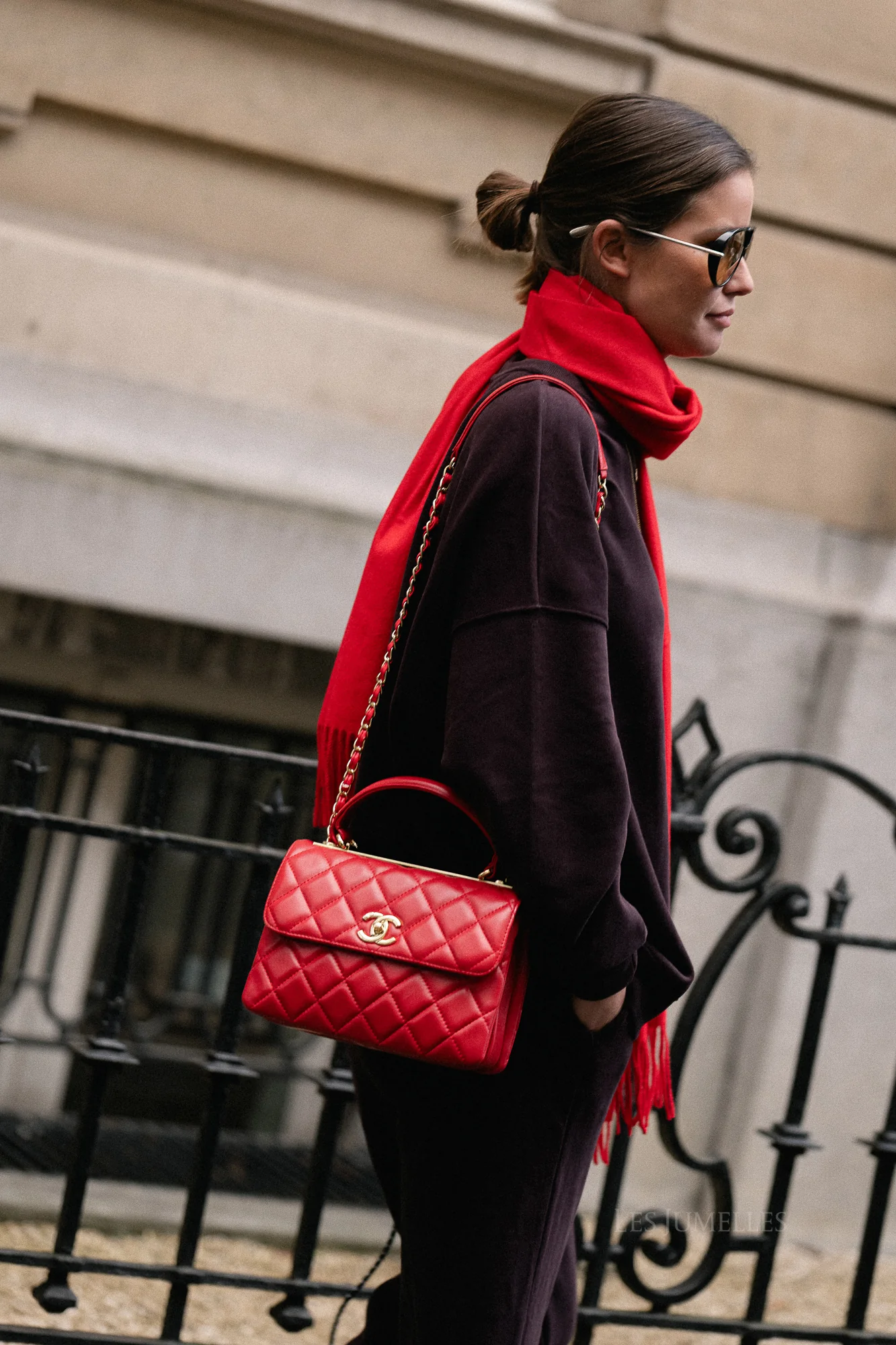 Louna cashmere blend scarf red - Image 9