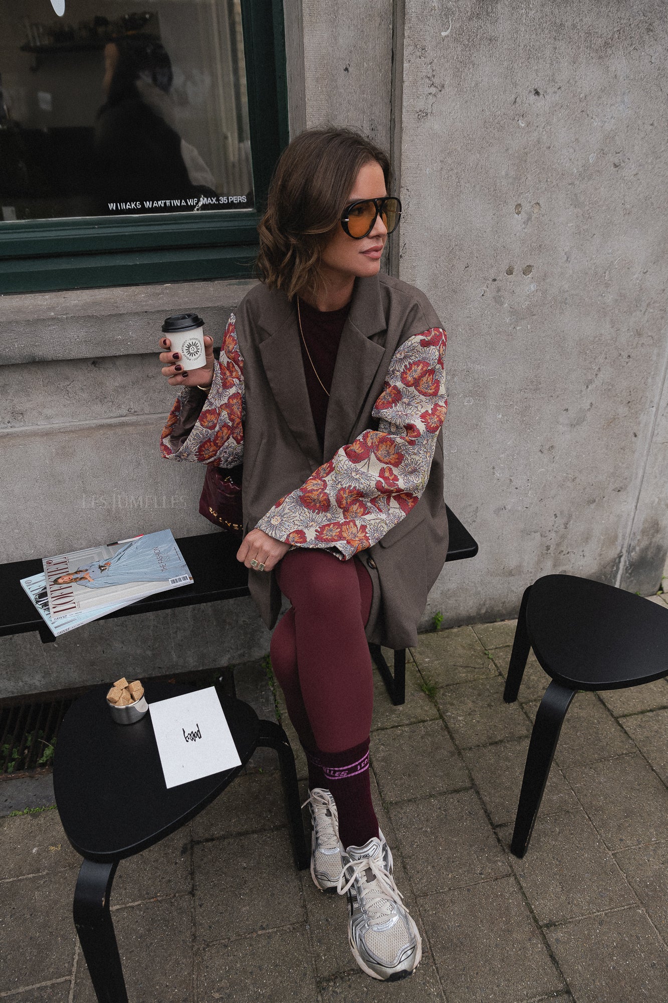 Madeline blazer taupe/burgundy - Image 13