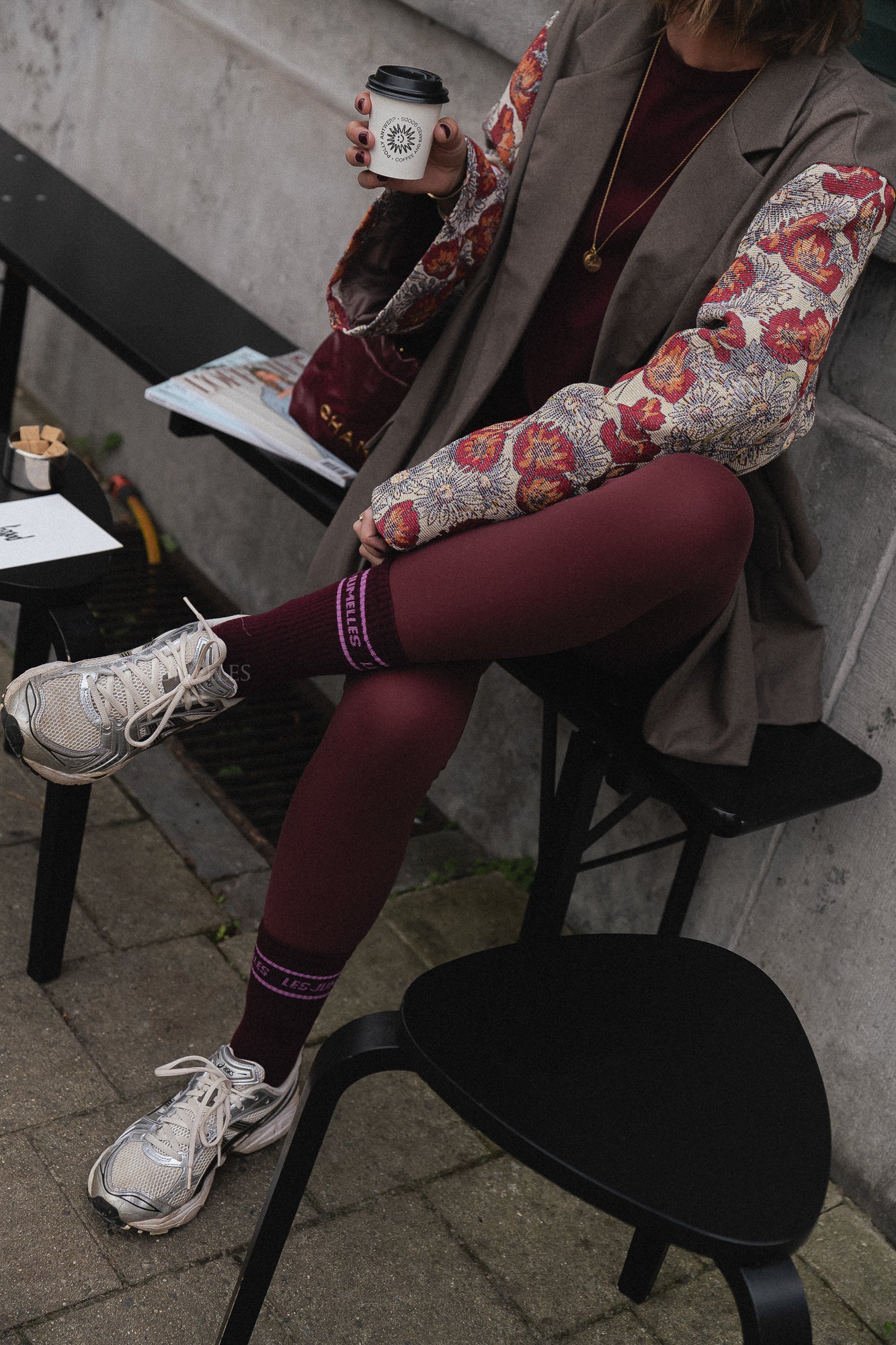 Madeline blazer taupe/burgundy - Image 7