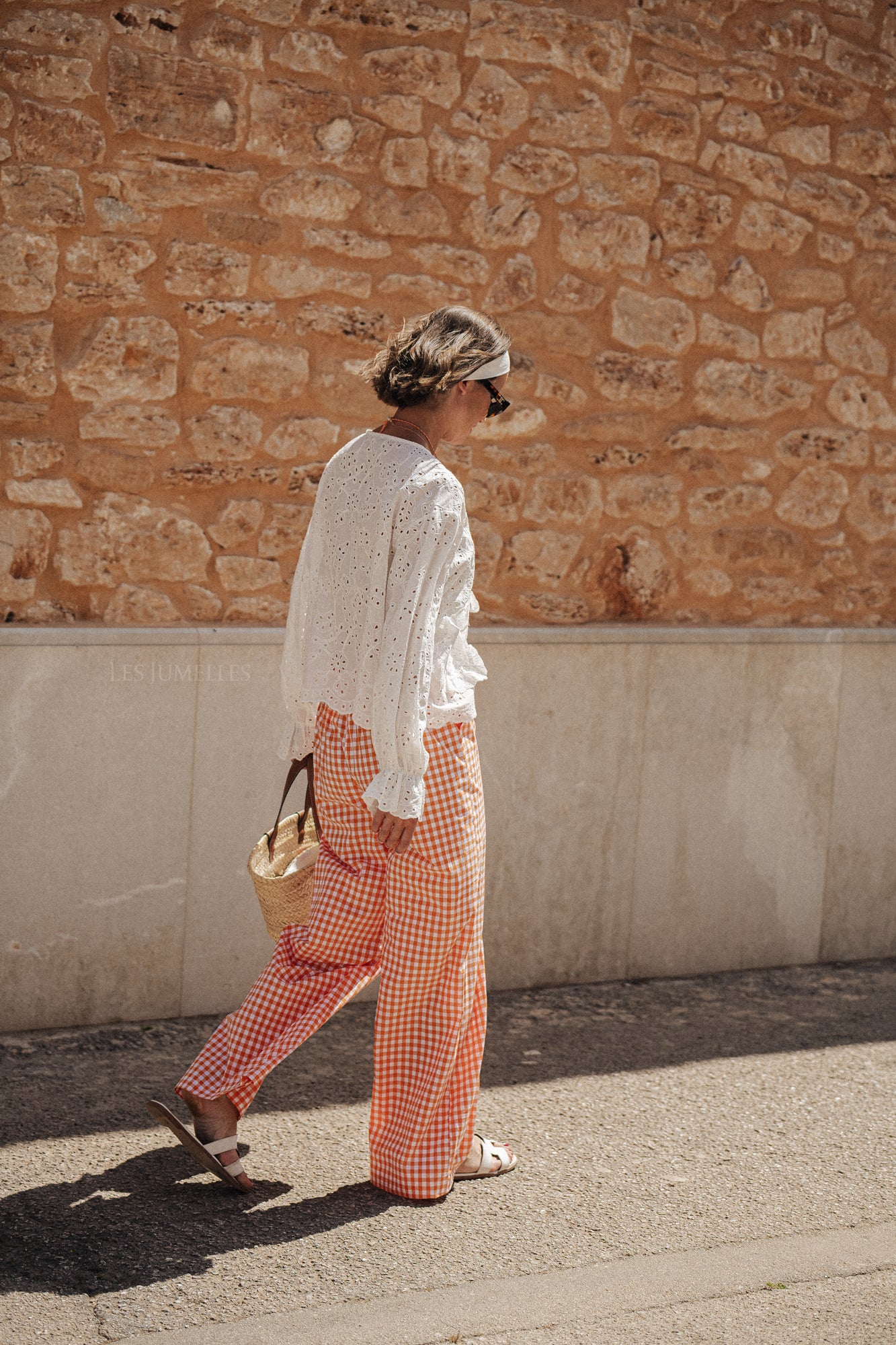 Madrid checkered pants orange - Image 3