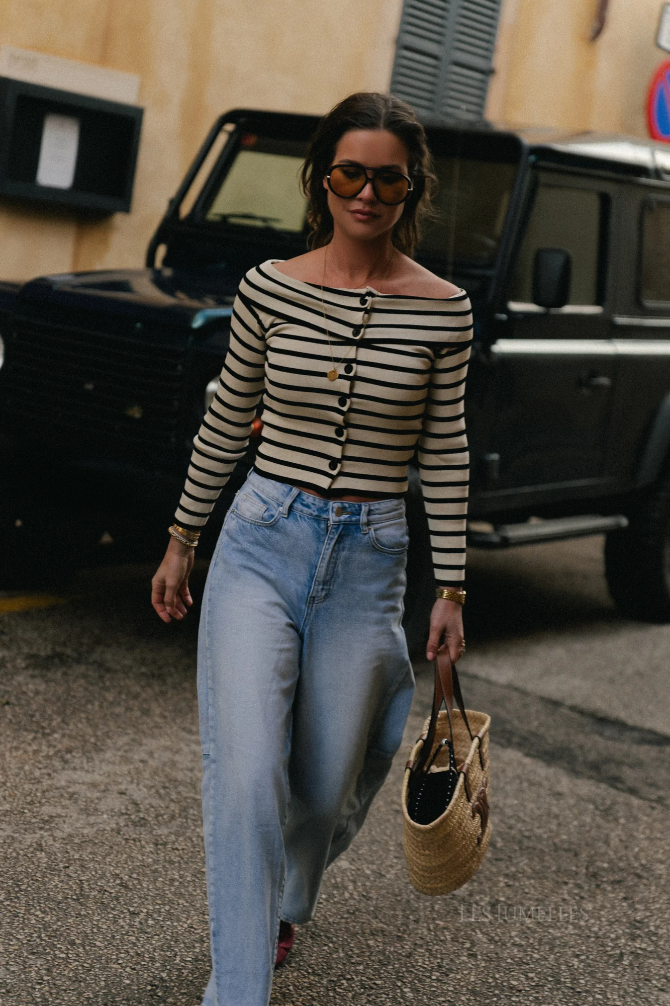 Maëlle striped LS shirt beige/black - Image 6