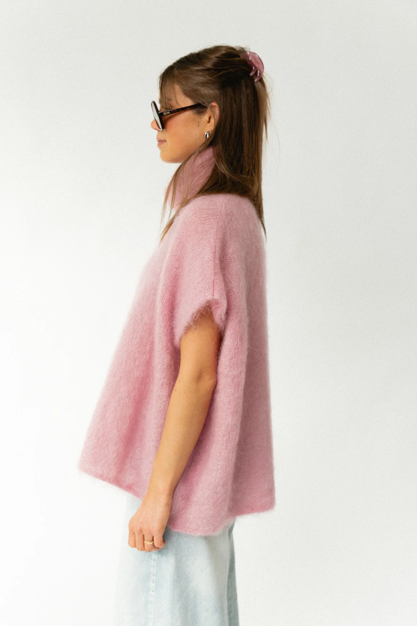 Manon roll neck jumper powder pink - Image 8