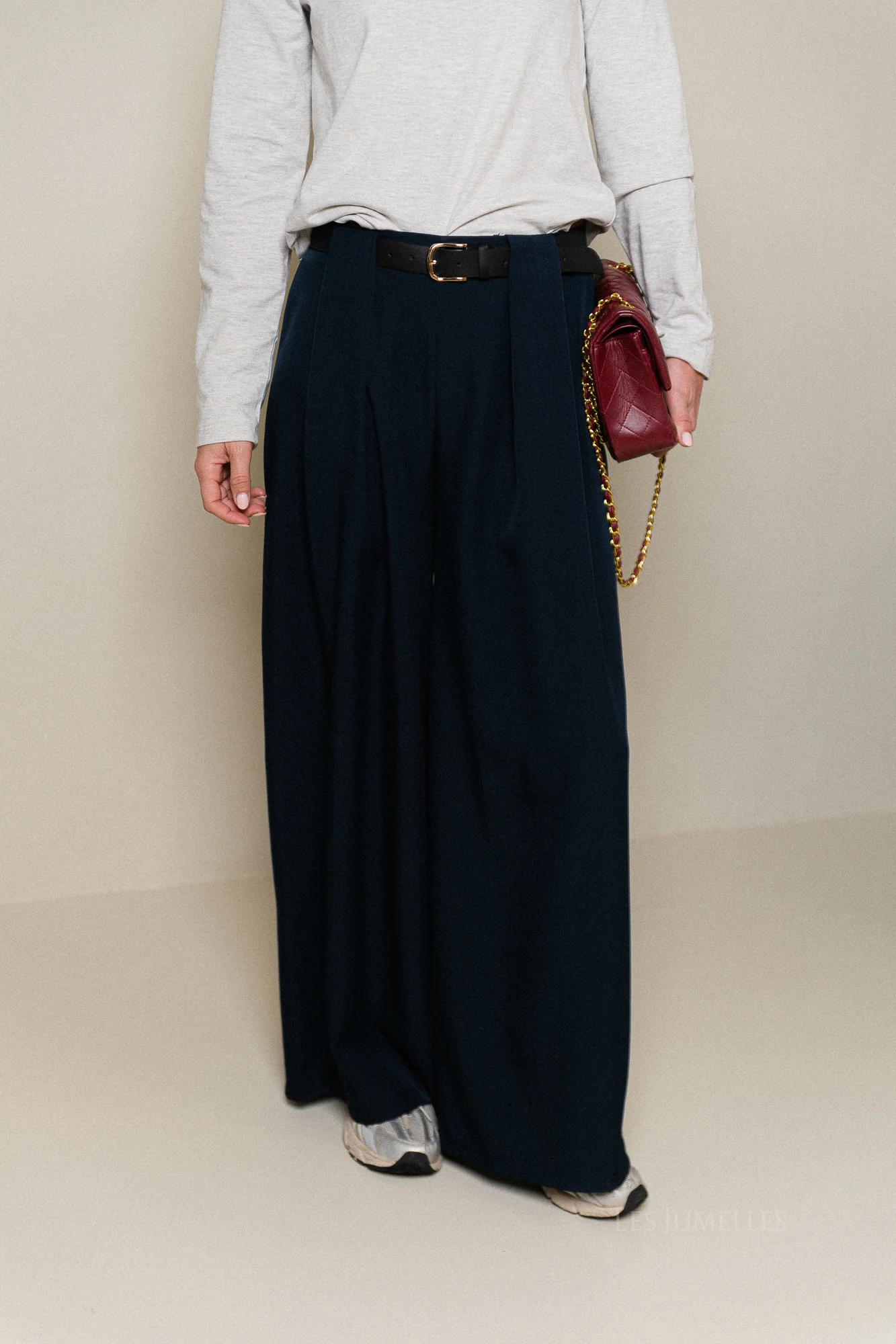 Margot wide leg trousers navy