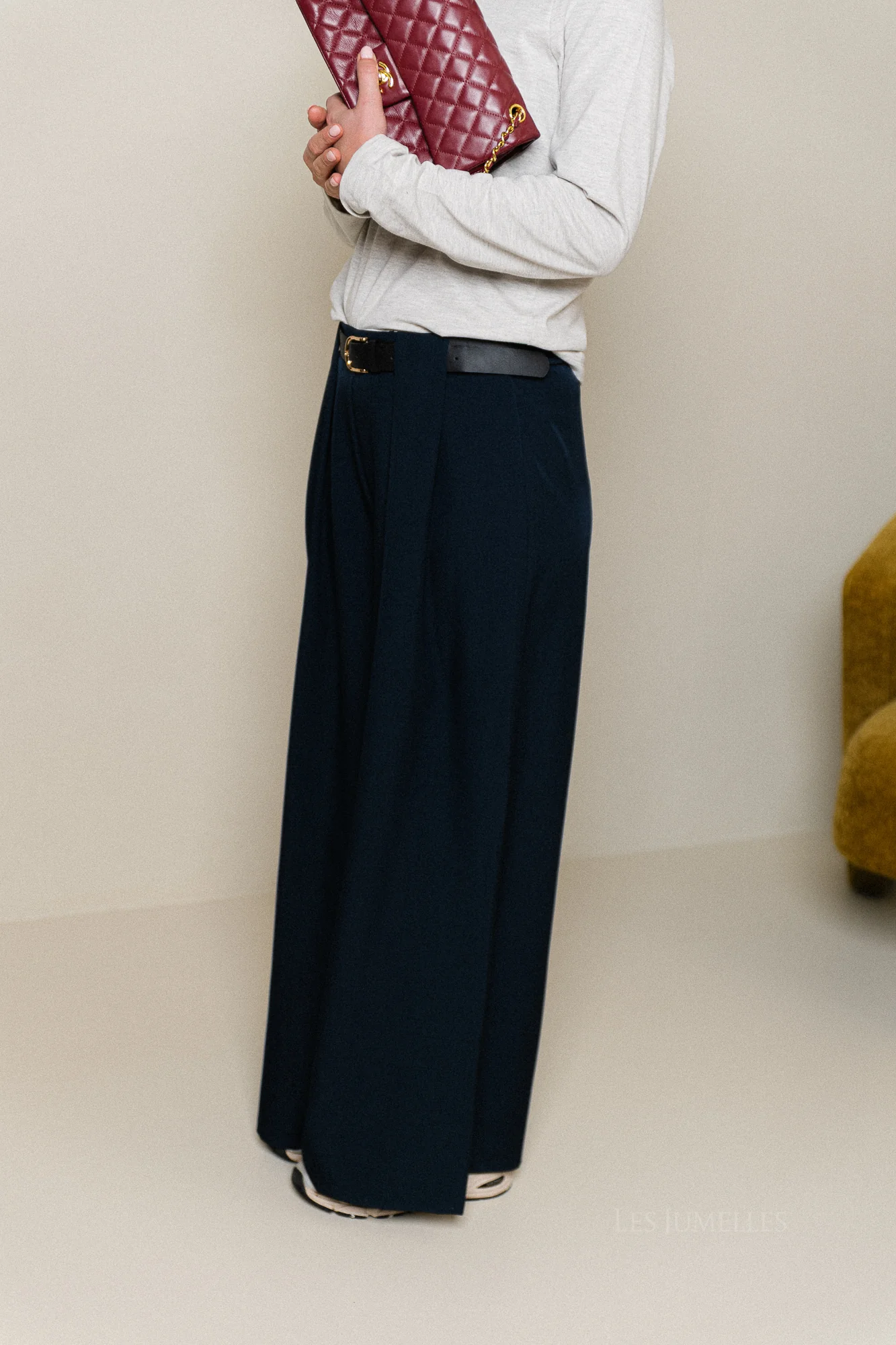 Margot wide leg trousers navy - Image 4