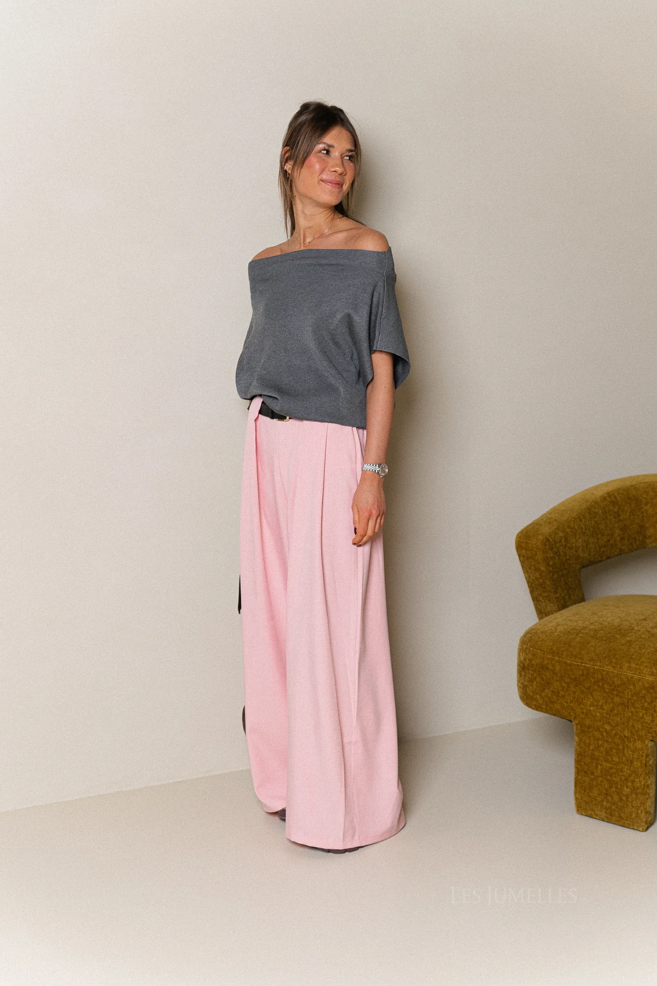 Margot wide leg trousers pink