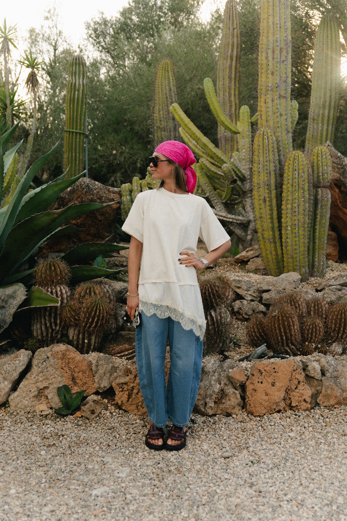 Martha lace shirt eggnog