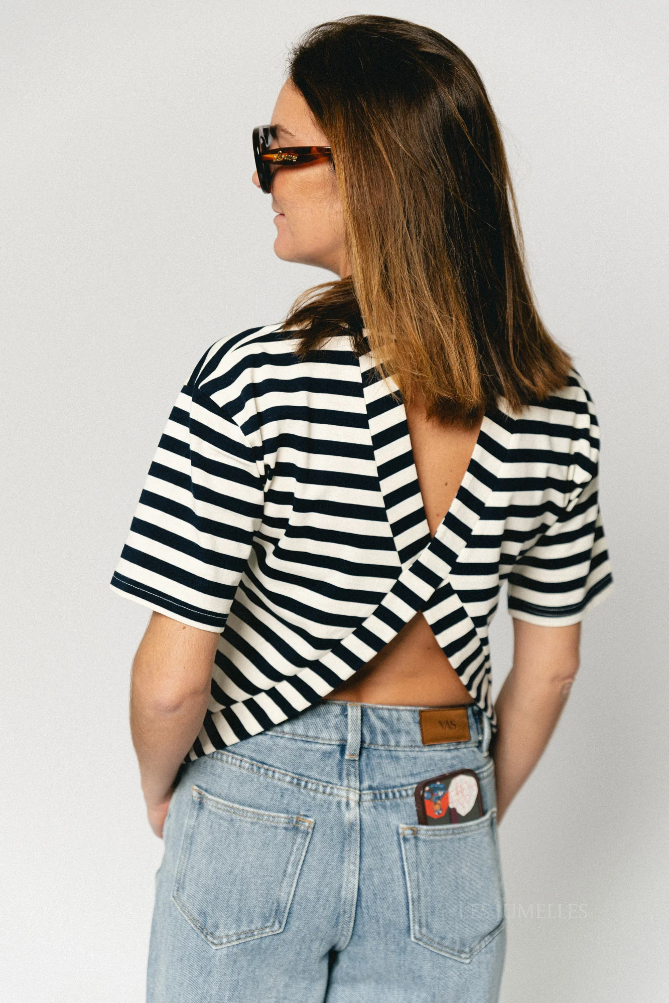 Martilo striped T-shirt navy blue