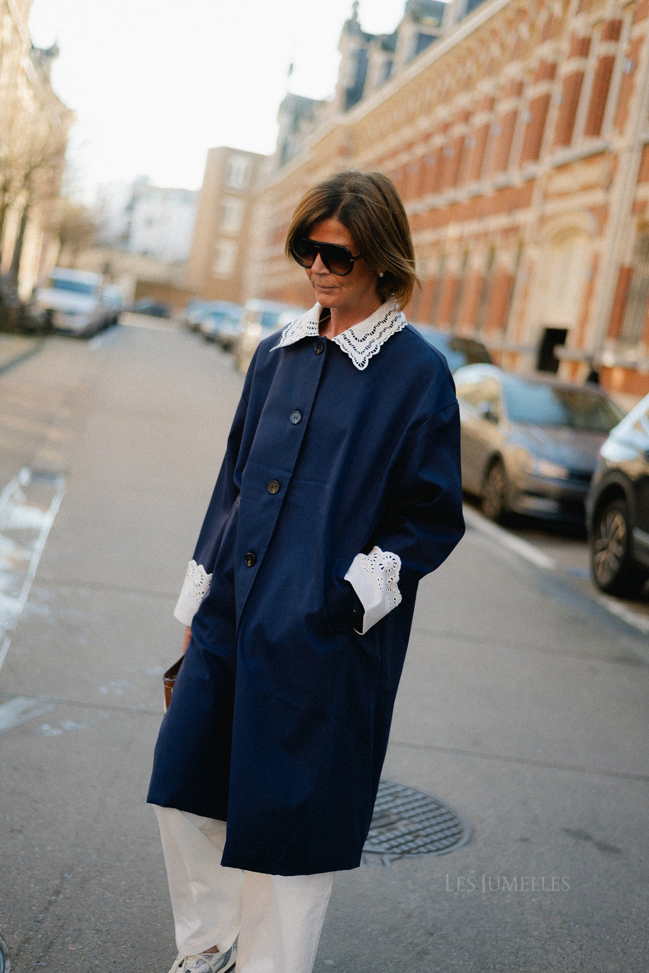 Melanie oversized trenchcoat navy blue - Image 4