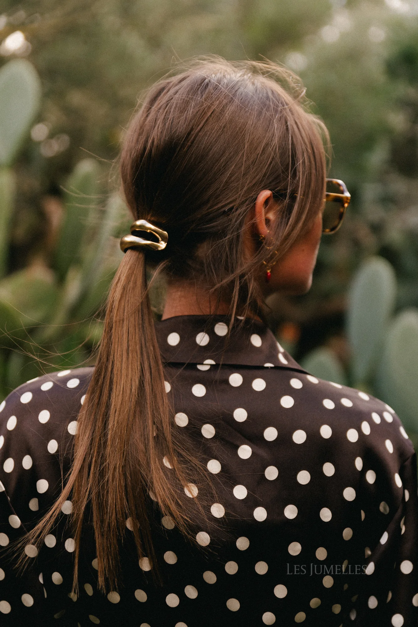 Metal bow hair tie gold