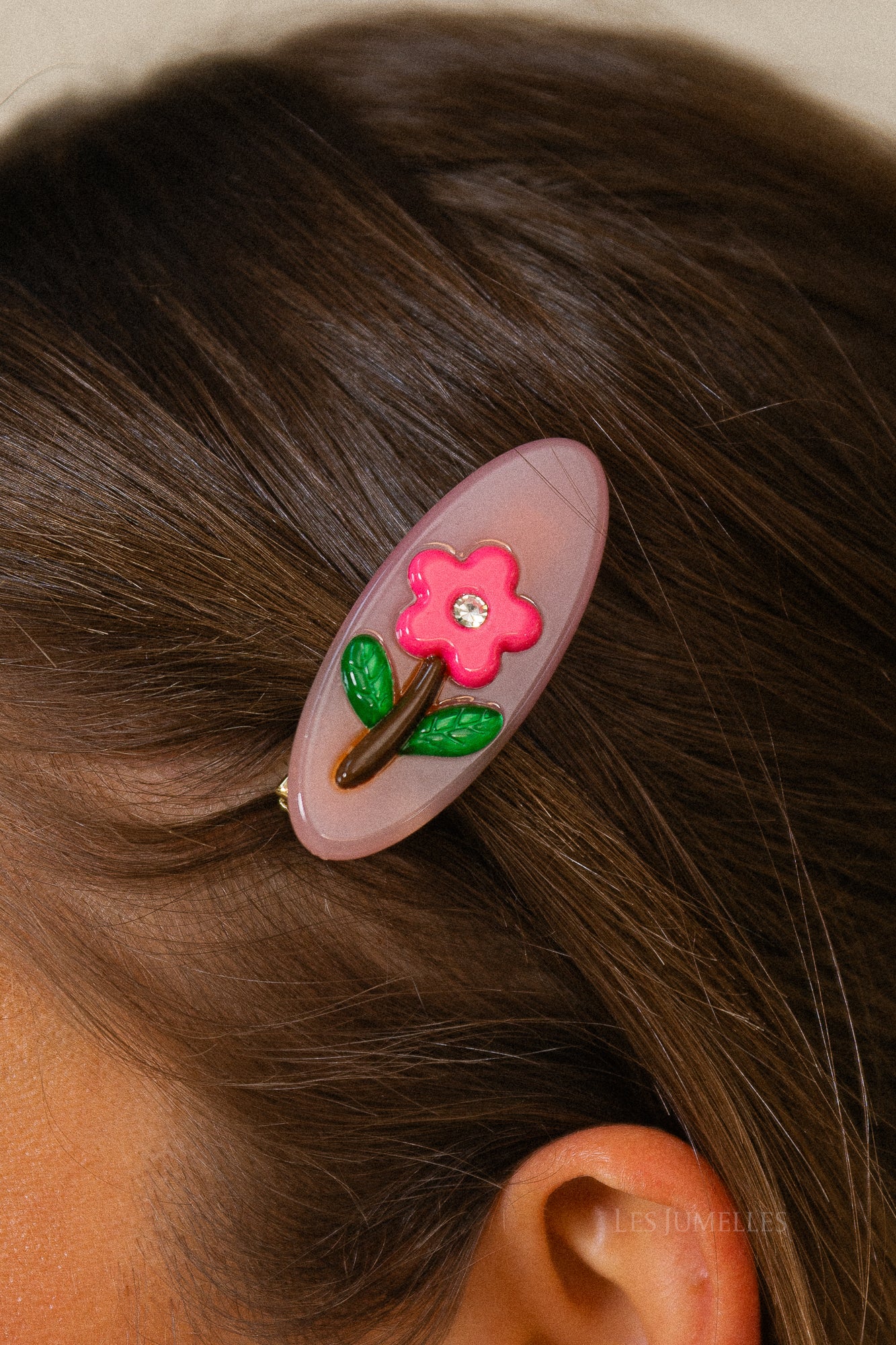 Mini flower hair clip old rose - Image 2