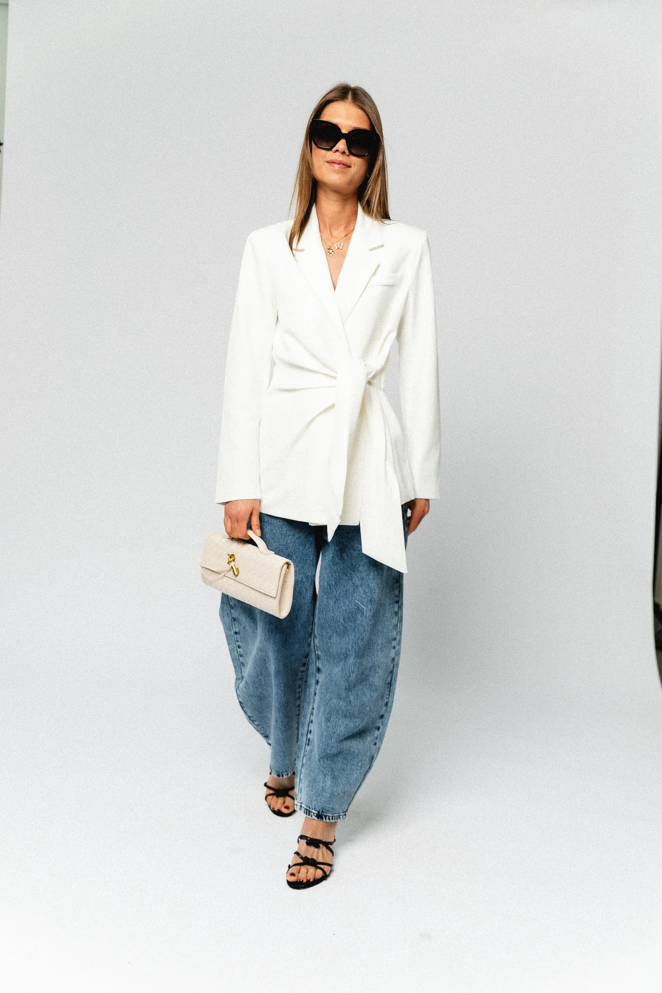 Nova tied blazer off white - Image 8