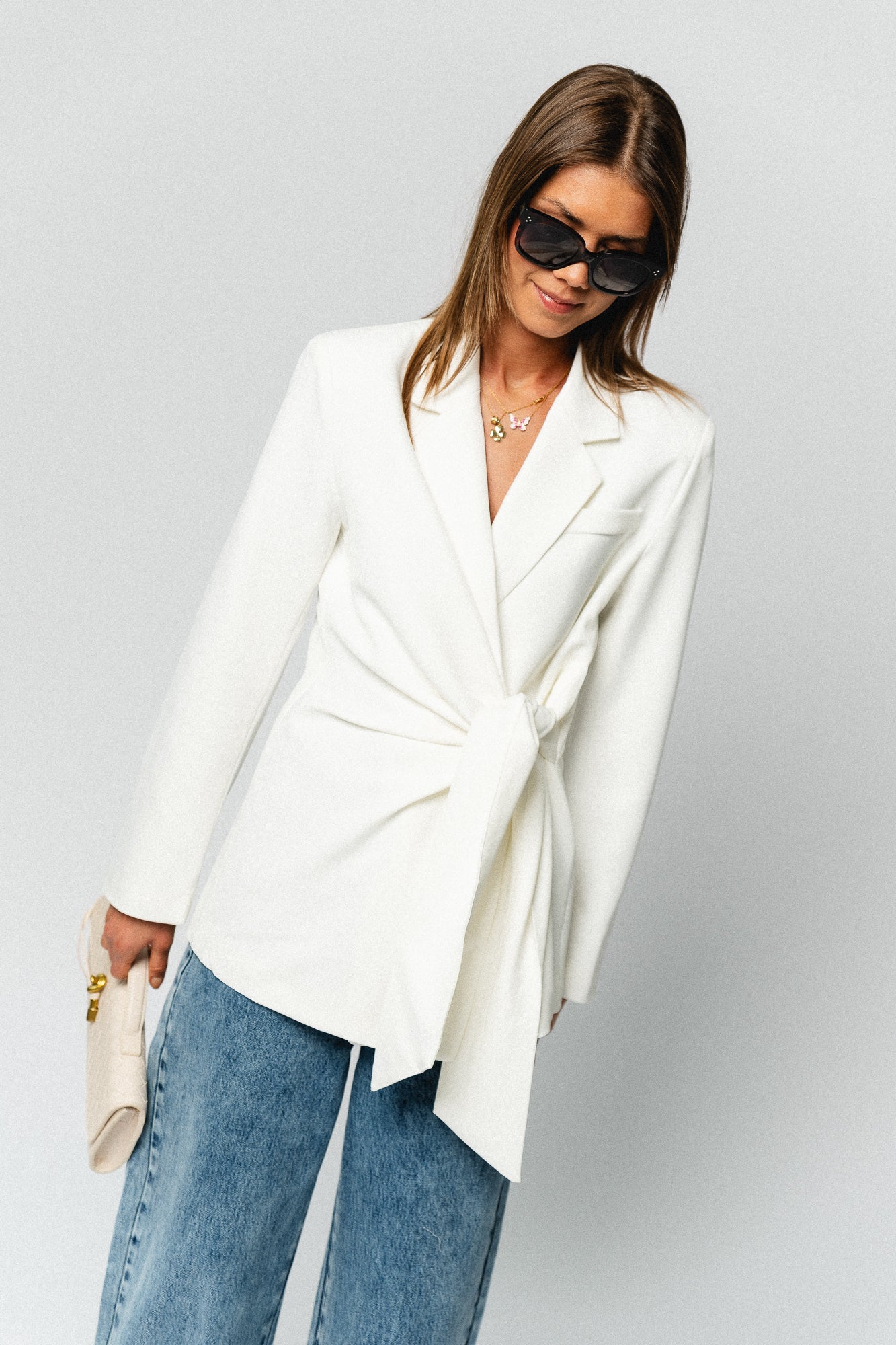 Nova tied blazer off white - Image 9