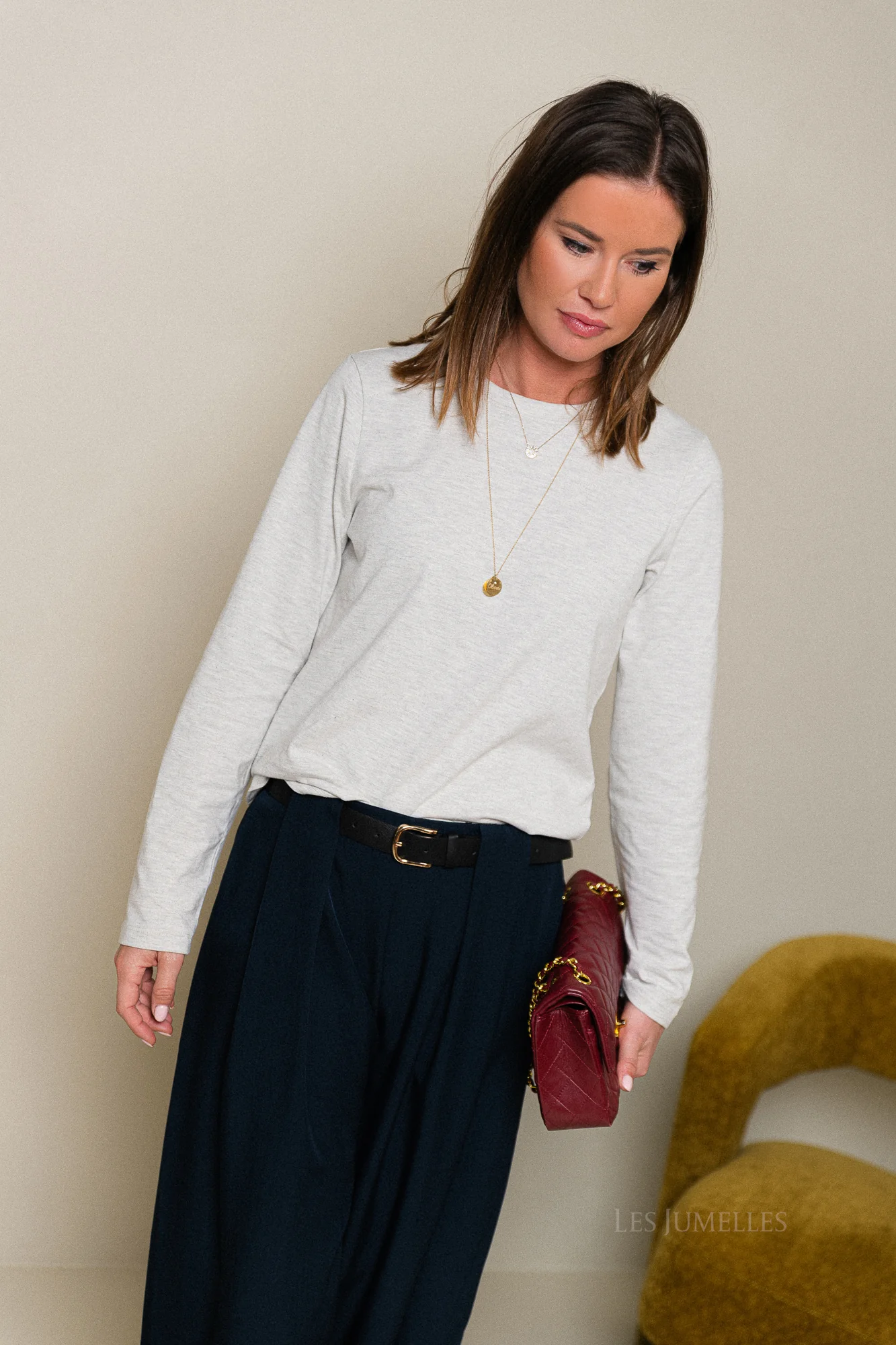 OBJAsha LS T-shirt light grey melange - Image 3