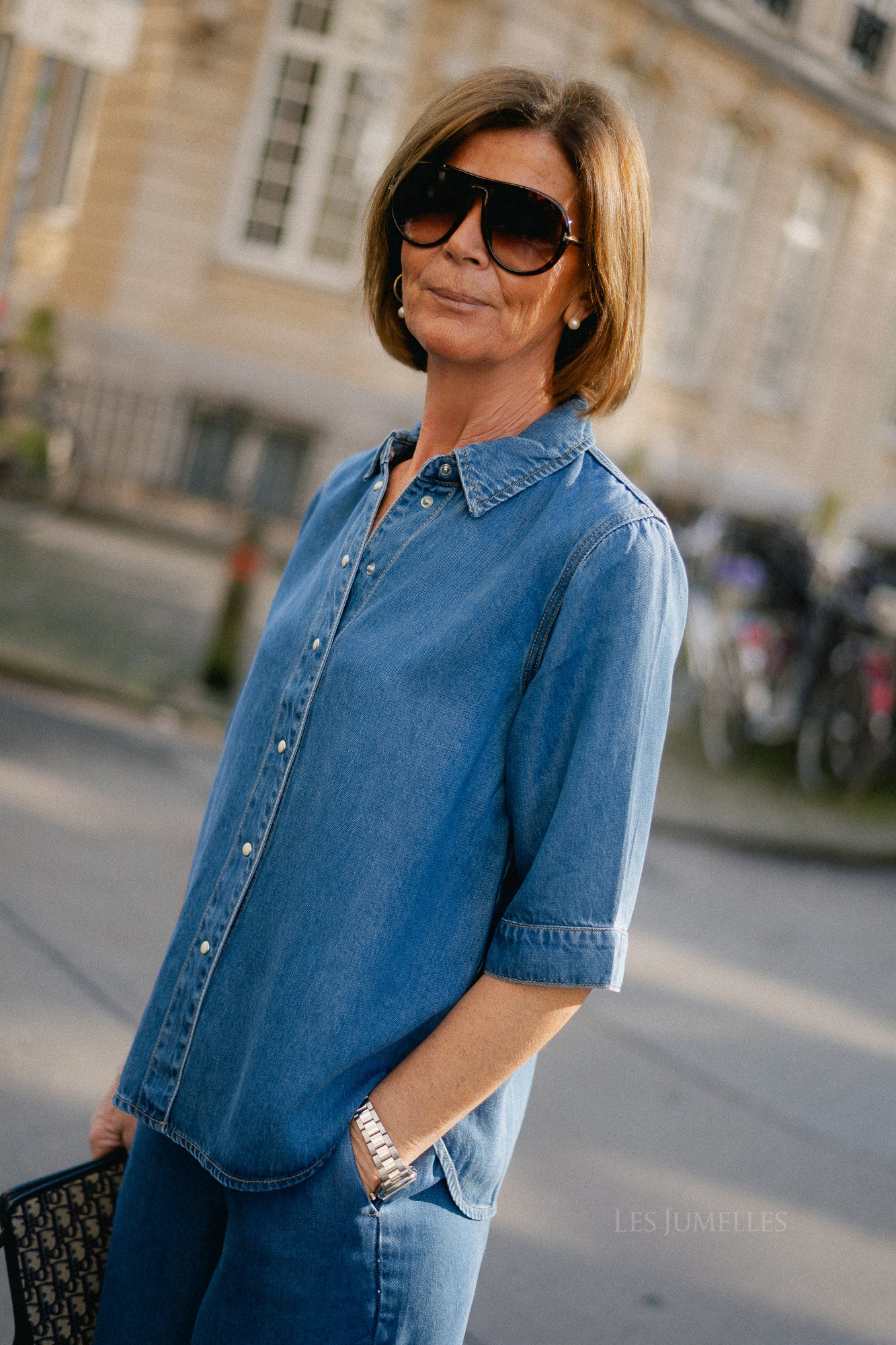 OBJFrame 2/4 RE denim top medium blue denim - Image 4