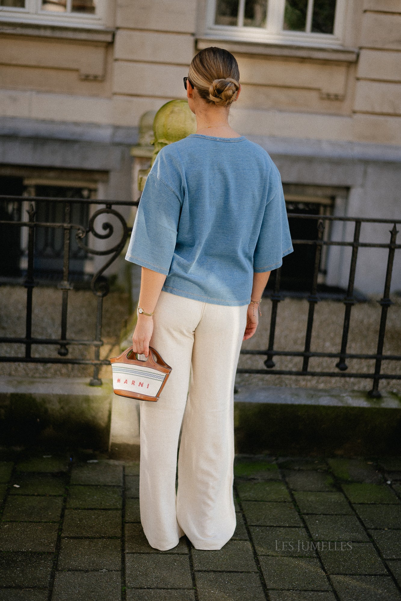 OBJSanne Aline wide pant sandshell - Image 8