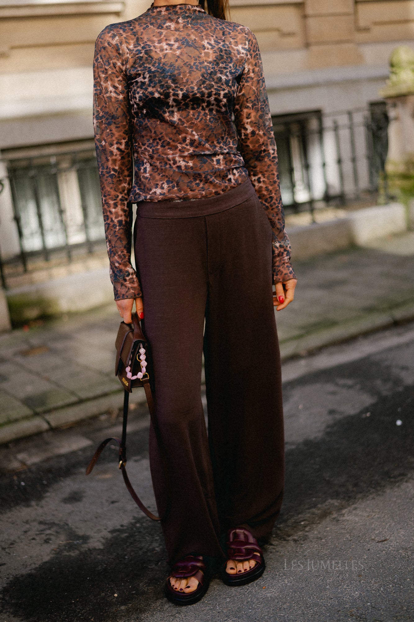 OBJSanne Aline wide pant seal brown - Image 9