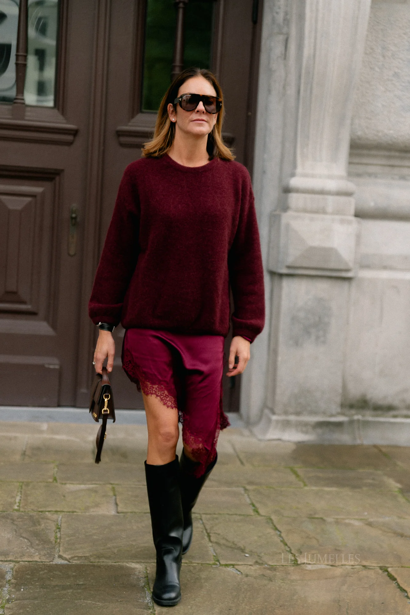 Odette lace dress burgundy - Image 12