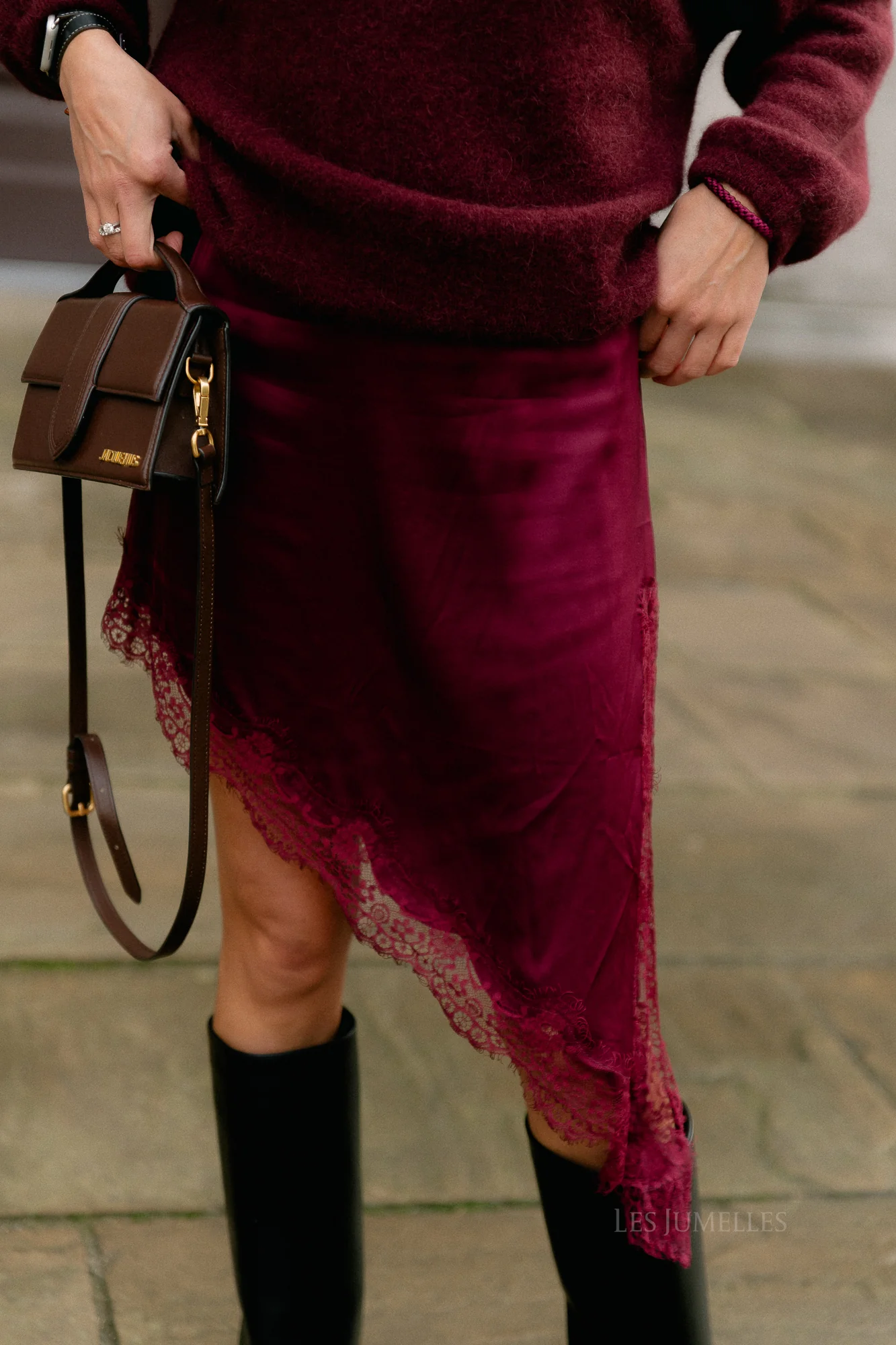 Odette lace dress burgundy - Image 21
