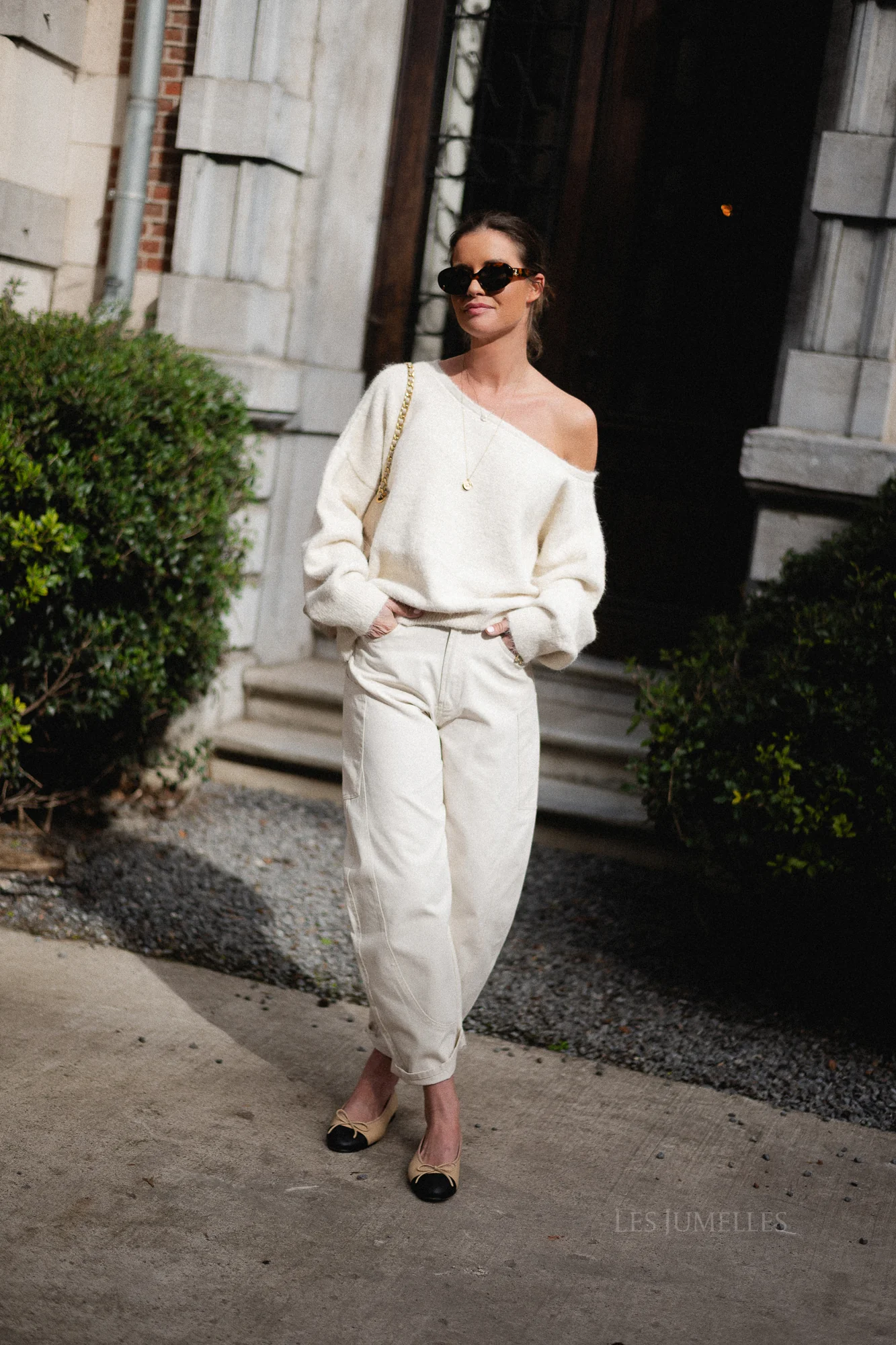 Olive off shoulder jumper ecru - Image 7