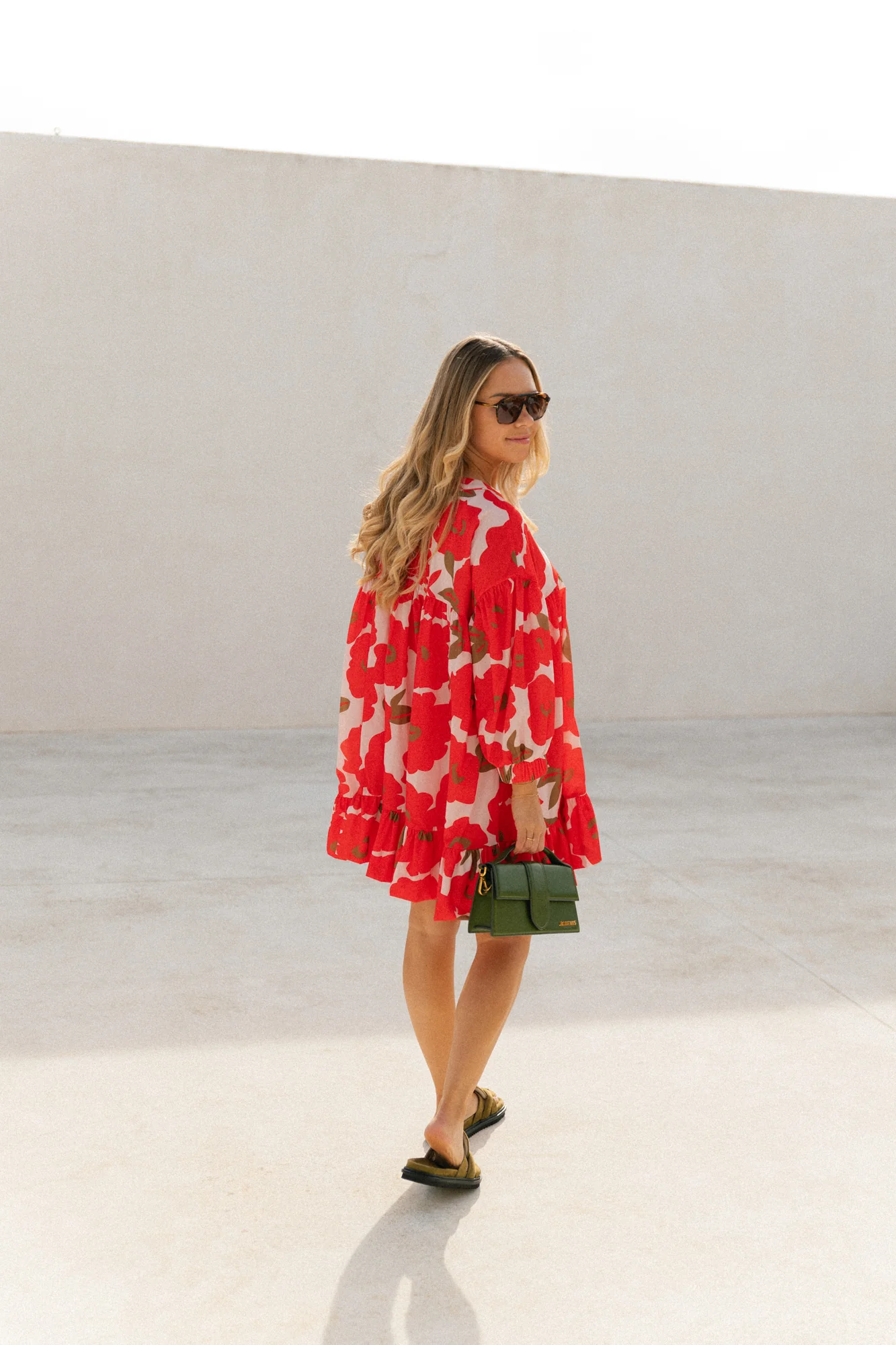 Olivia short printed dress mandarin red - Image 12