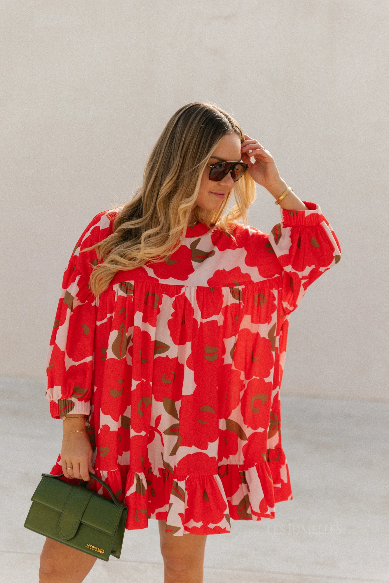 Olivia short printed dress mandarin red - Image 14