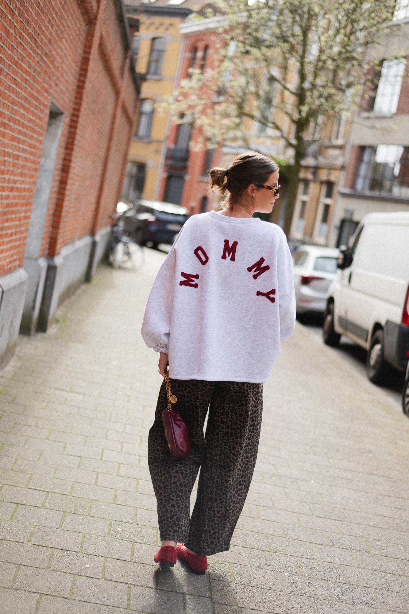 ORIGINAL Mommy sweater burgundy/light grey