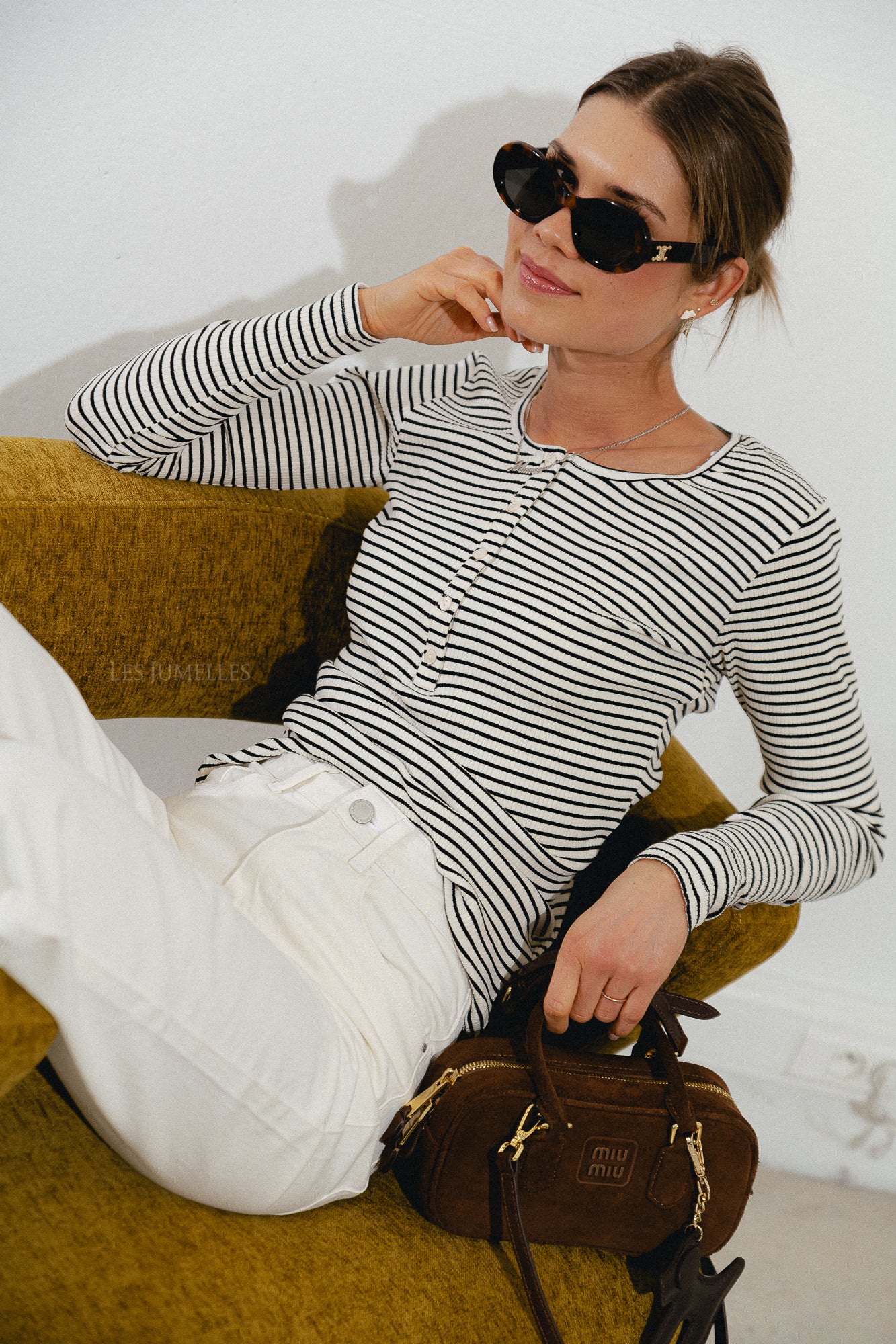 Paxsw T-shirt longsleeve black striped