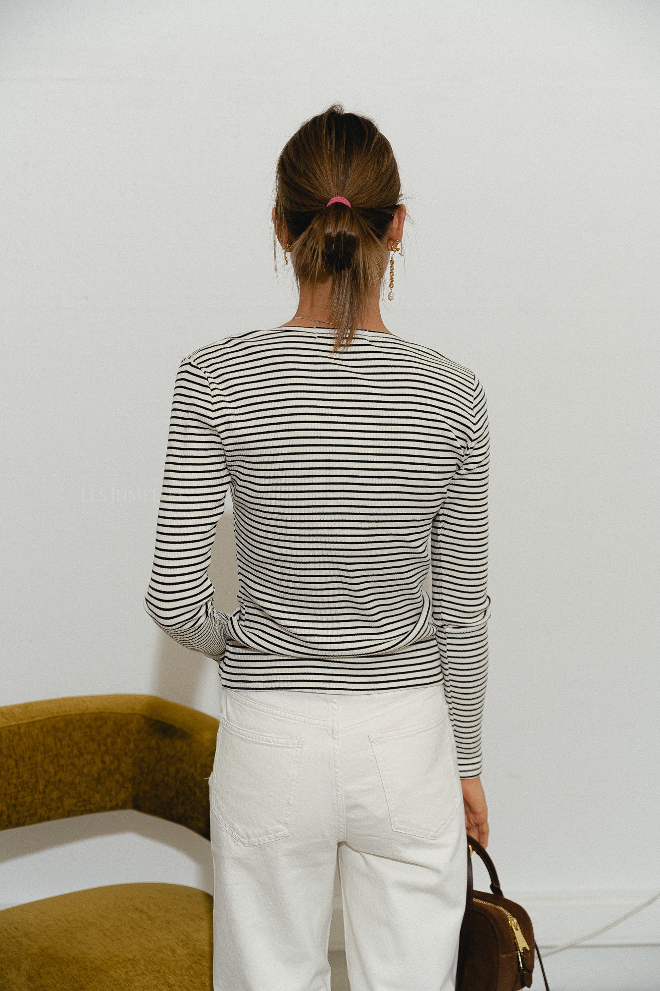Paxsw T-shirt longsleeve black striped - Image 3