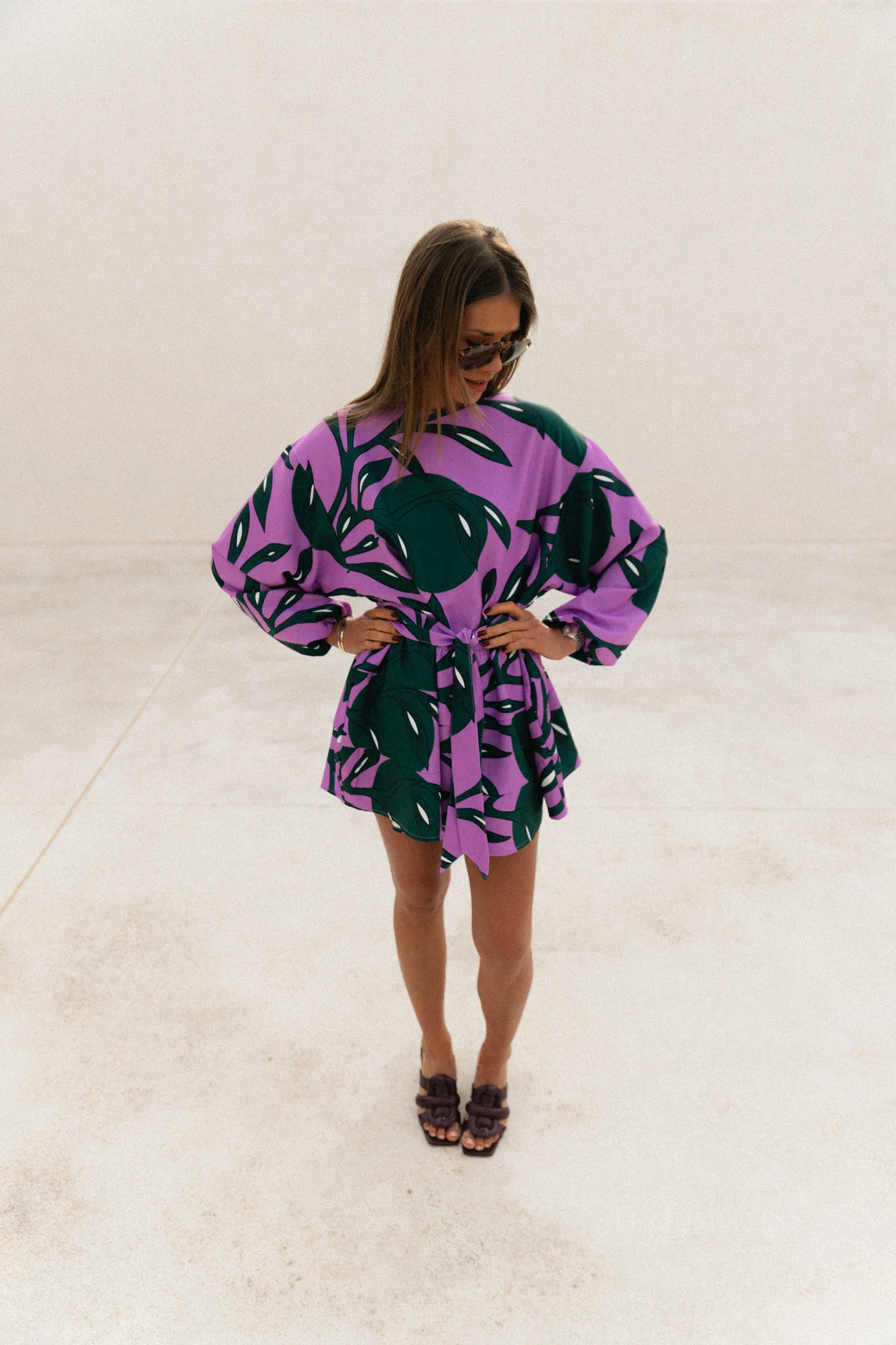 Philippa short printed dress lilac/green - Image 4