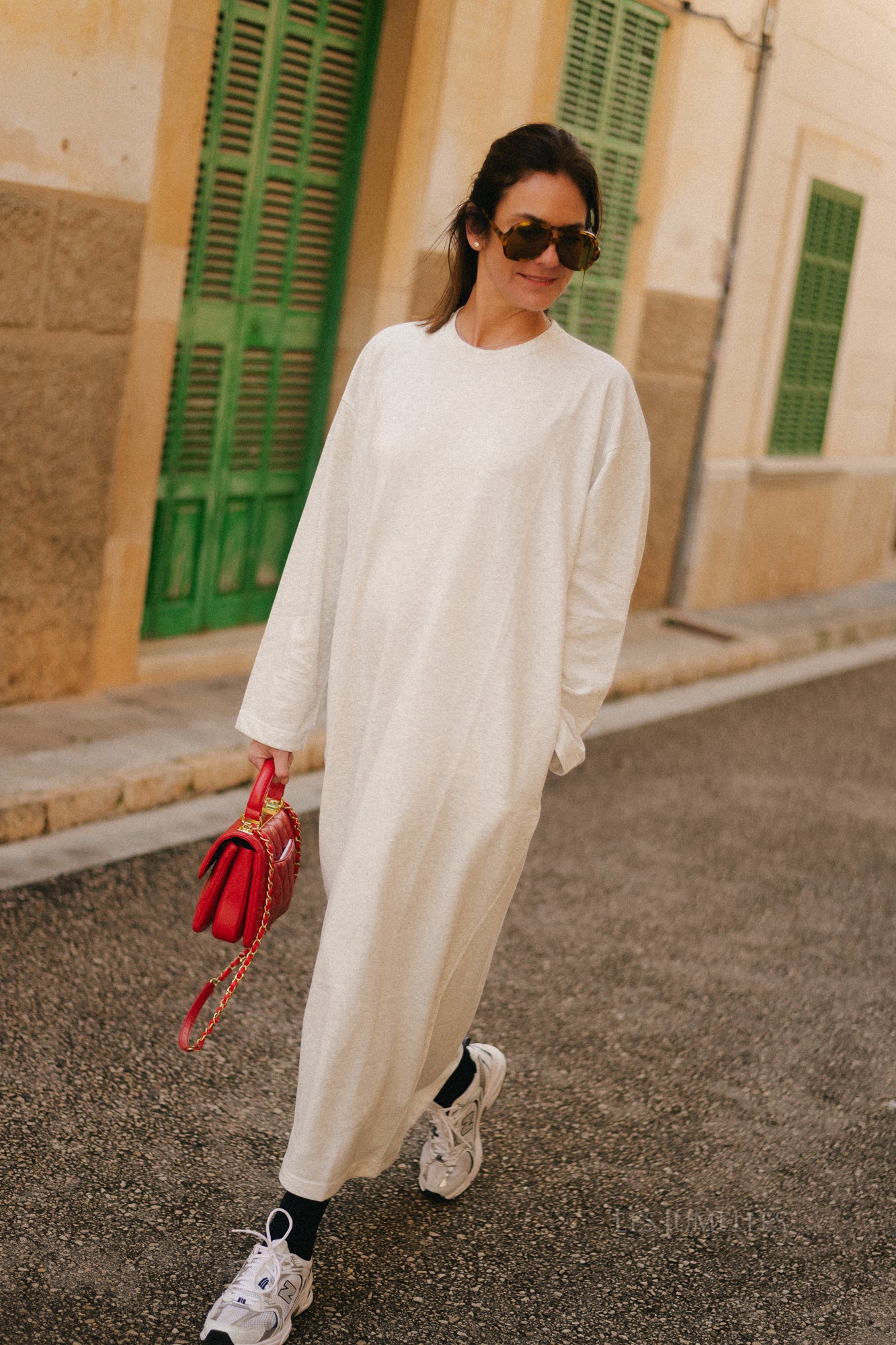 Pommeline maxi sweat dress light grey melange - Image 2