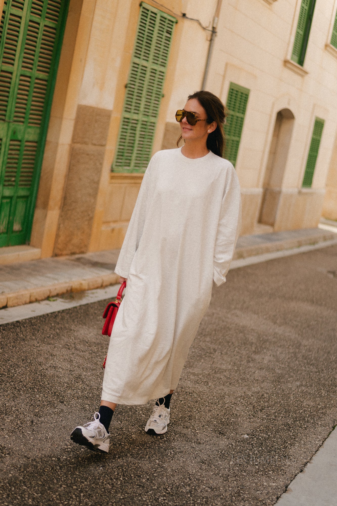 Pommeline maxi sweat dress light grey melange - Image 5